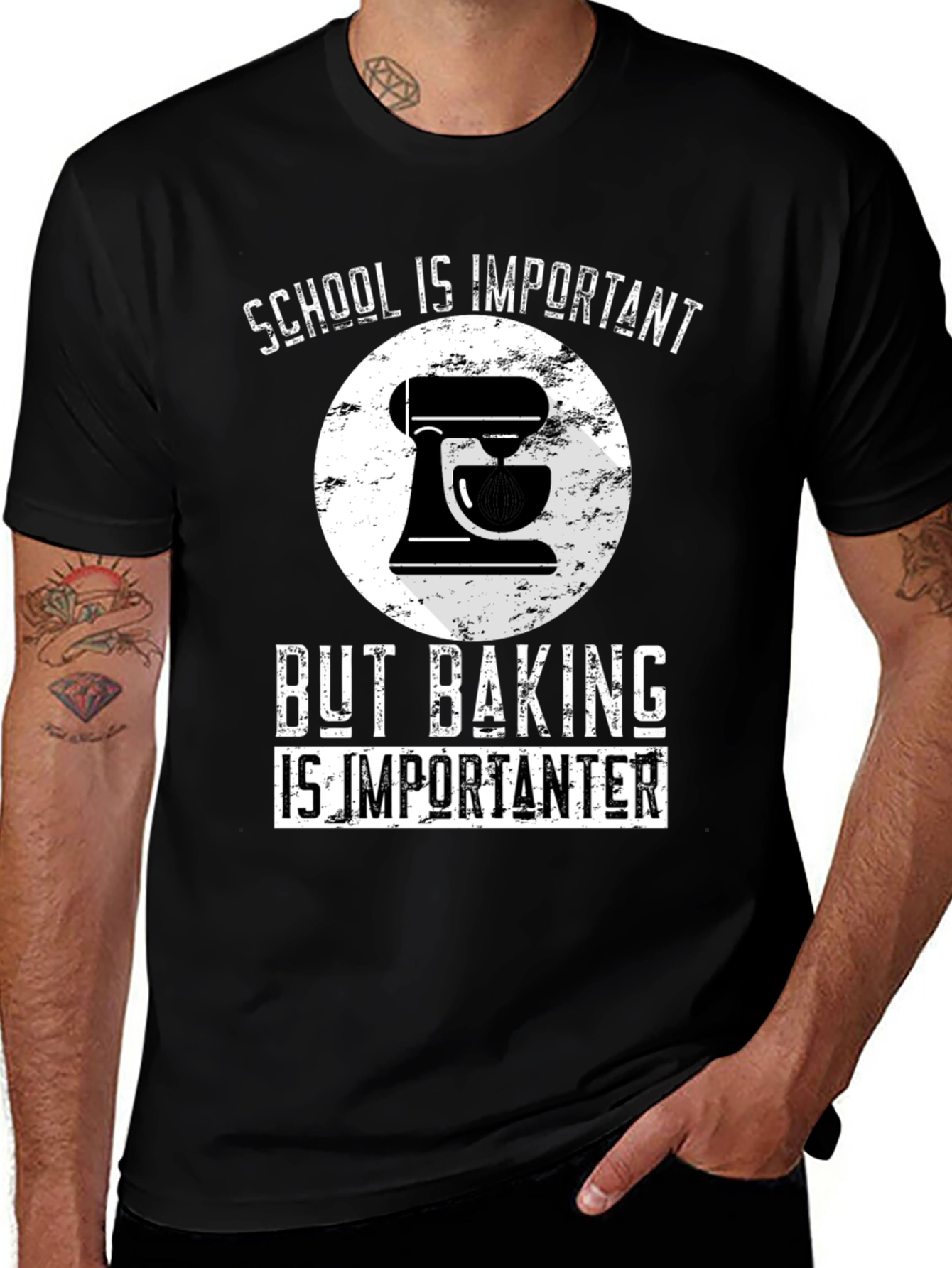 Baking Lover T-Shirt: School vs Baking Funny Tee