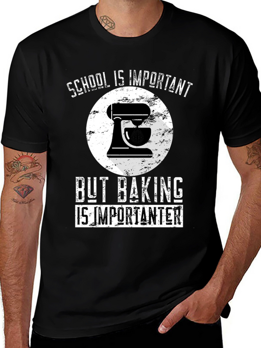 Baking Lover T-Shirt: School vs Baking Funny Tee