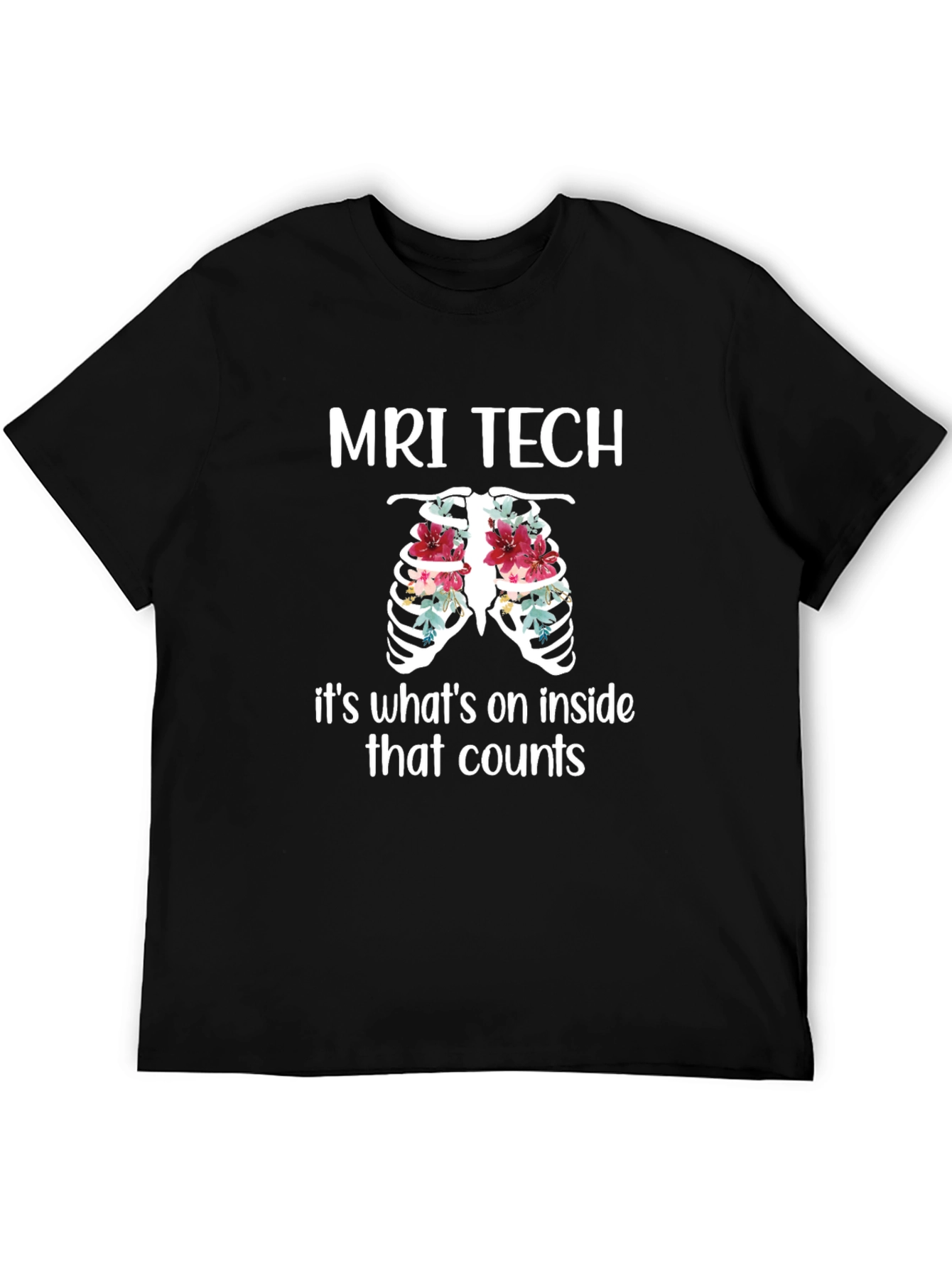 MRI Tech Ribcage Floral Graphic Tee