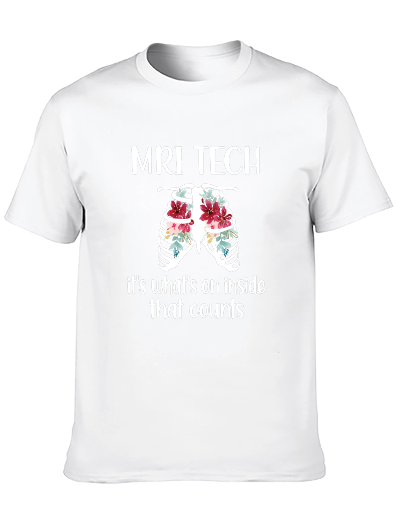 MRI Tech Ribcage Floral Graphic Tee