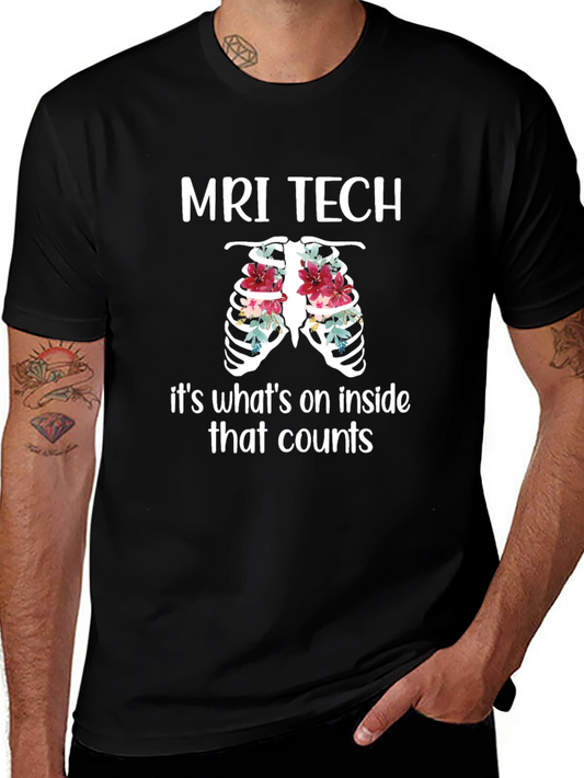 MRI Tech Ribcage Floral Graphic Tee