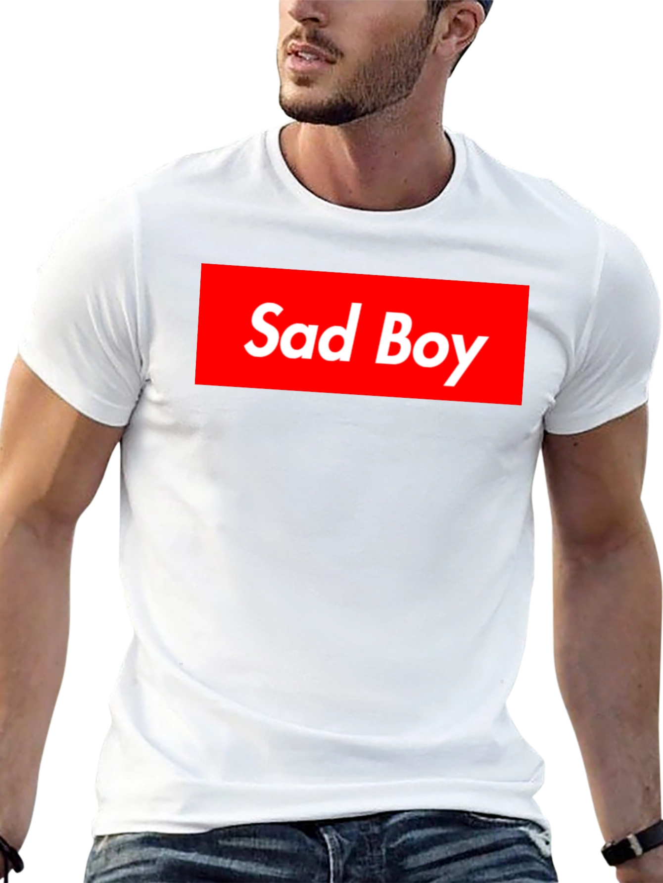 Sad Boy Graphic Tee - Red Box Logo