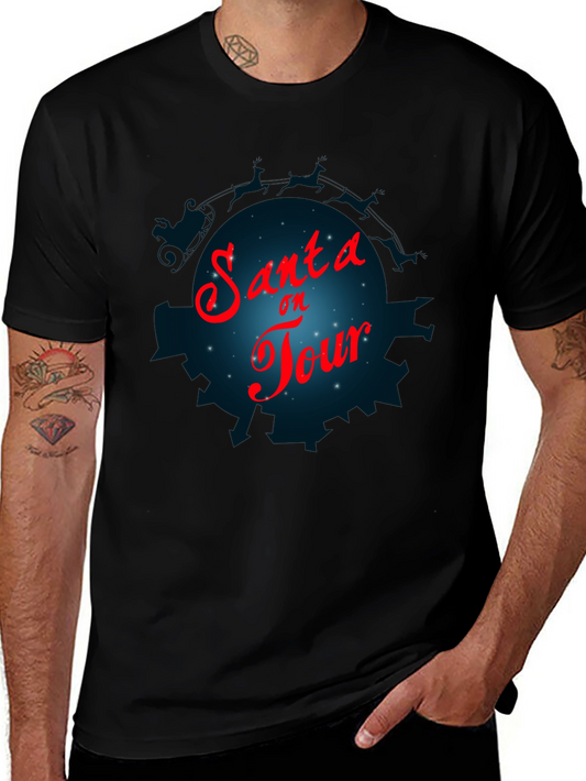 Santa On Tour T-Shirt - Holiday Festive Graphic Tee