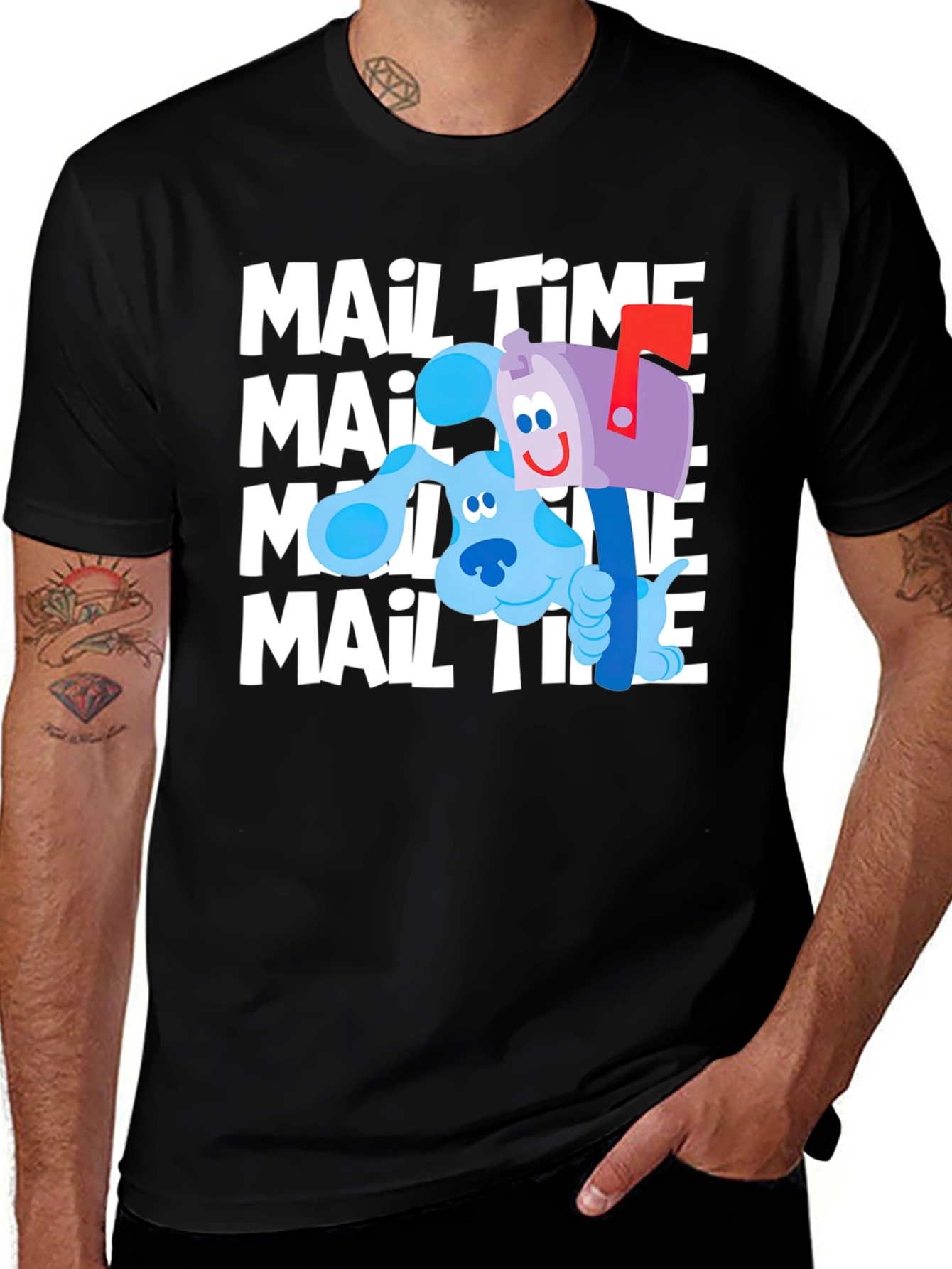 Blues Clues Mail Time Black T-Shirt