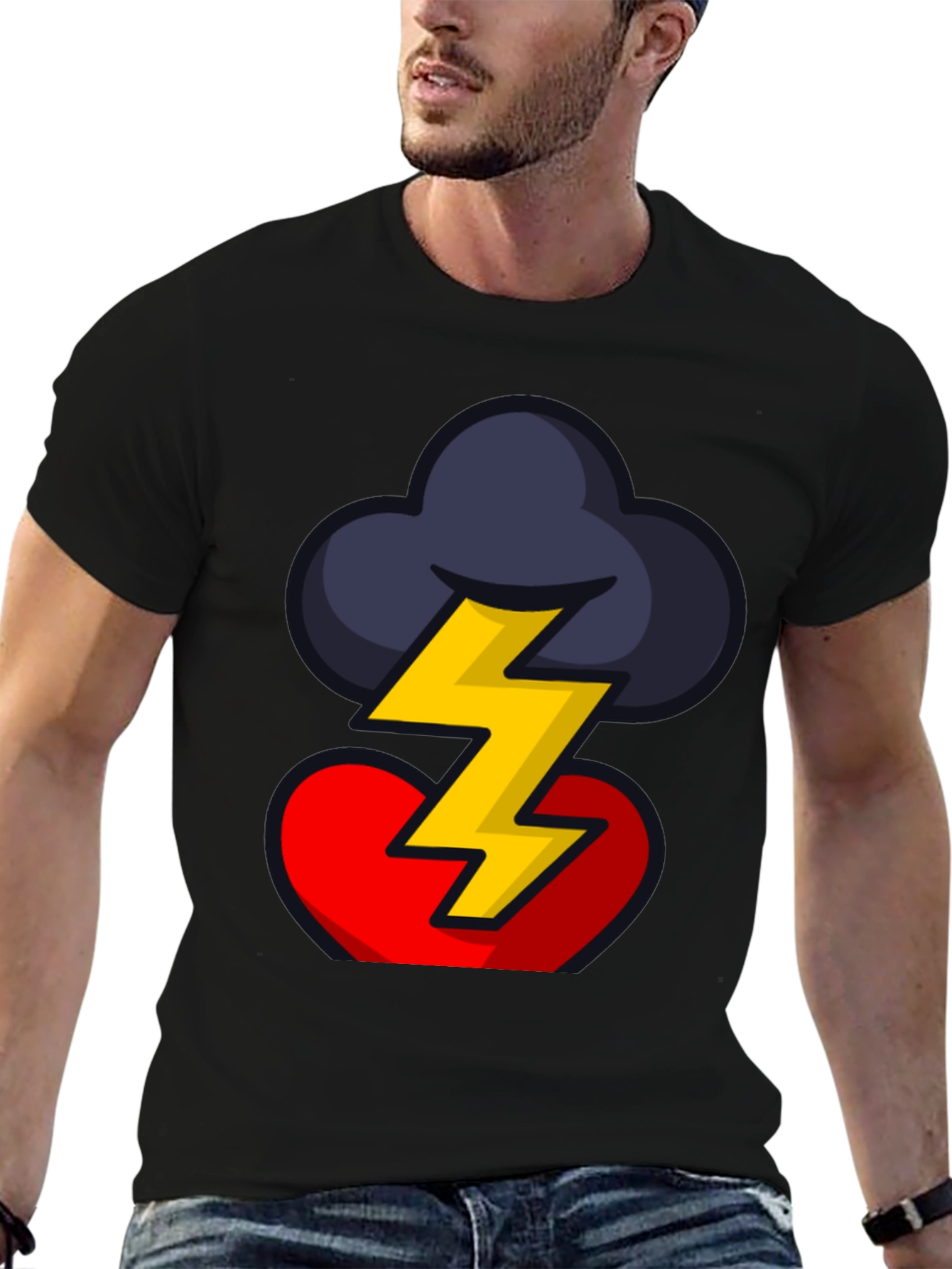 Stormy Heart Graphic Tee - Bold Design