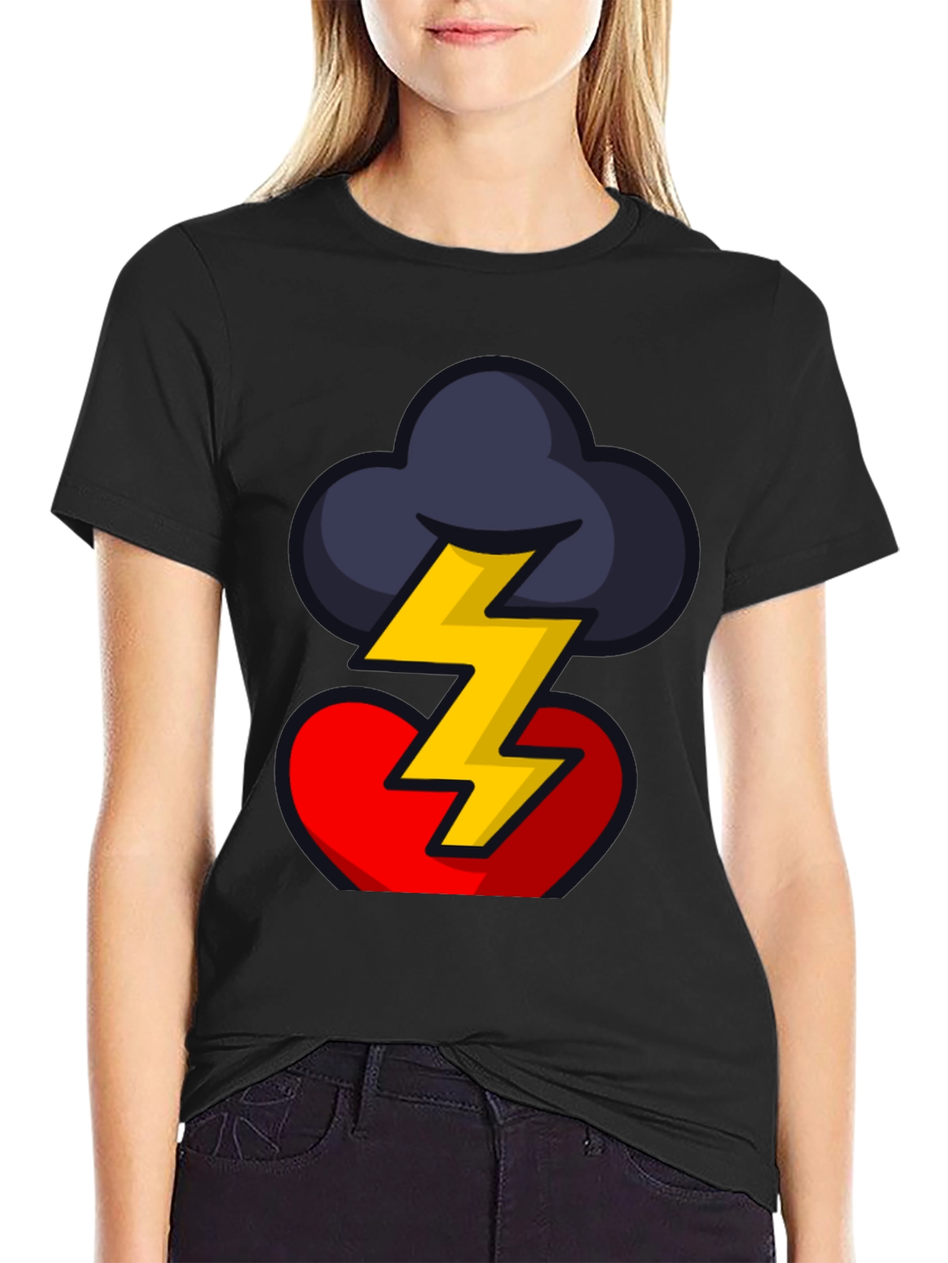 Stormy Heart Graphic Tee - Bold Design