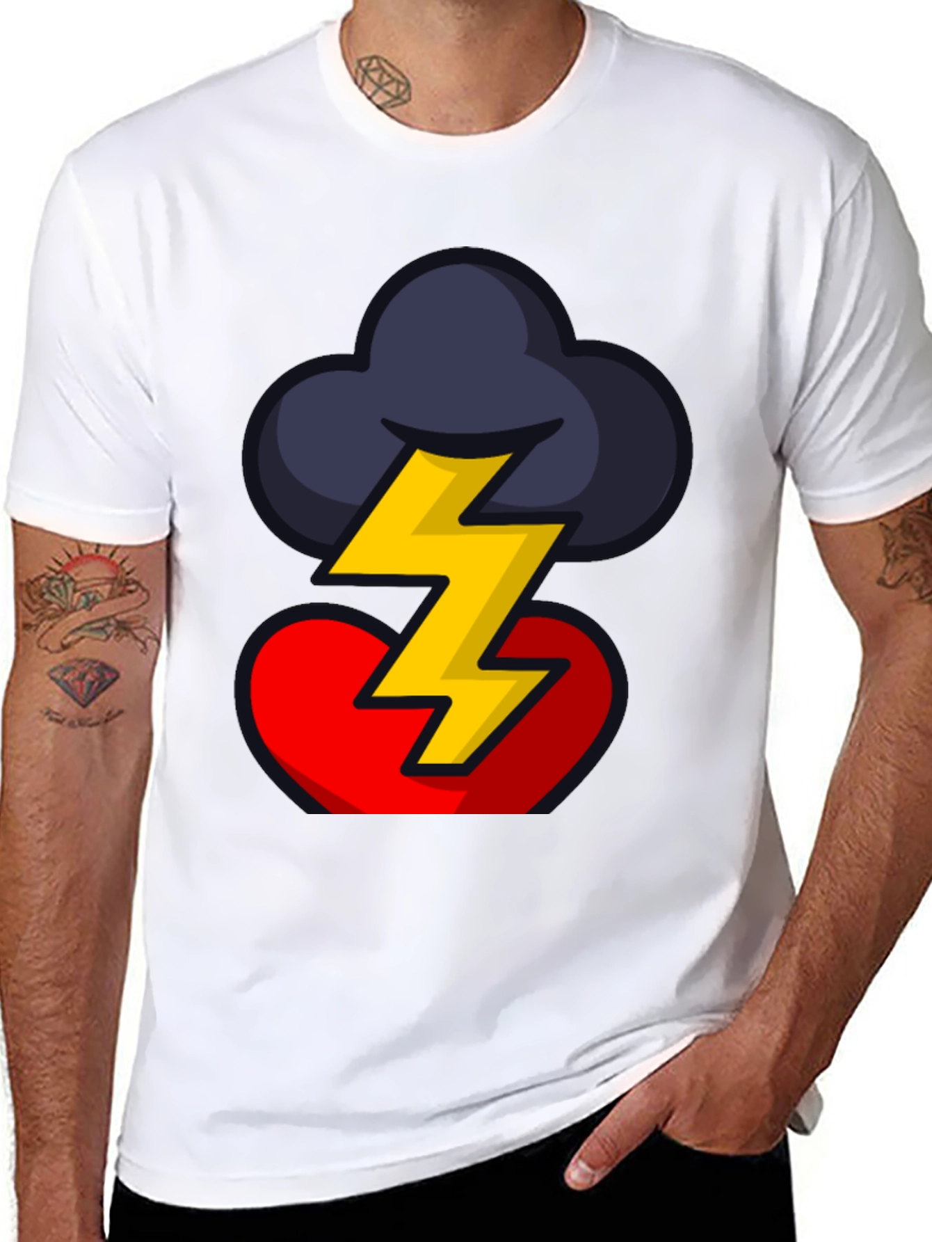 Stormy Heart Graphic Tee - Bold Design