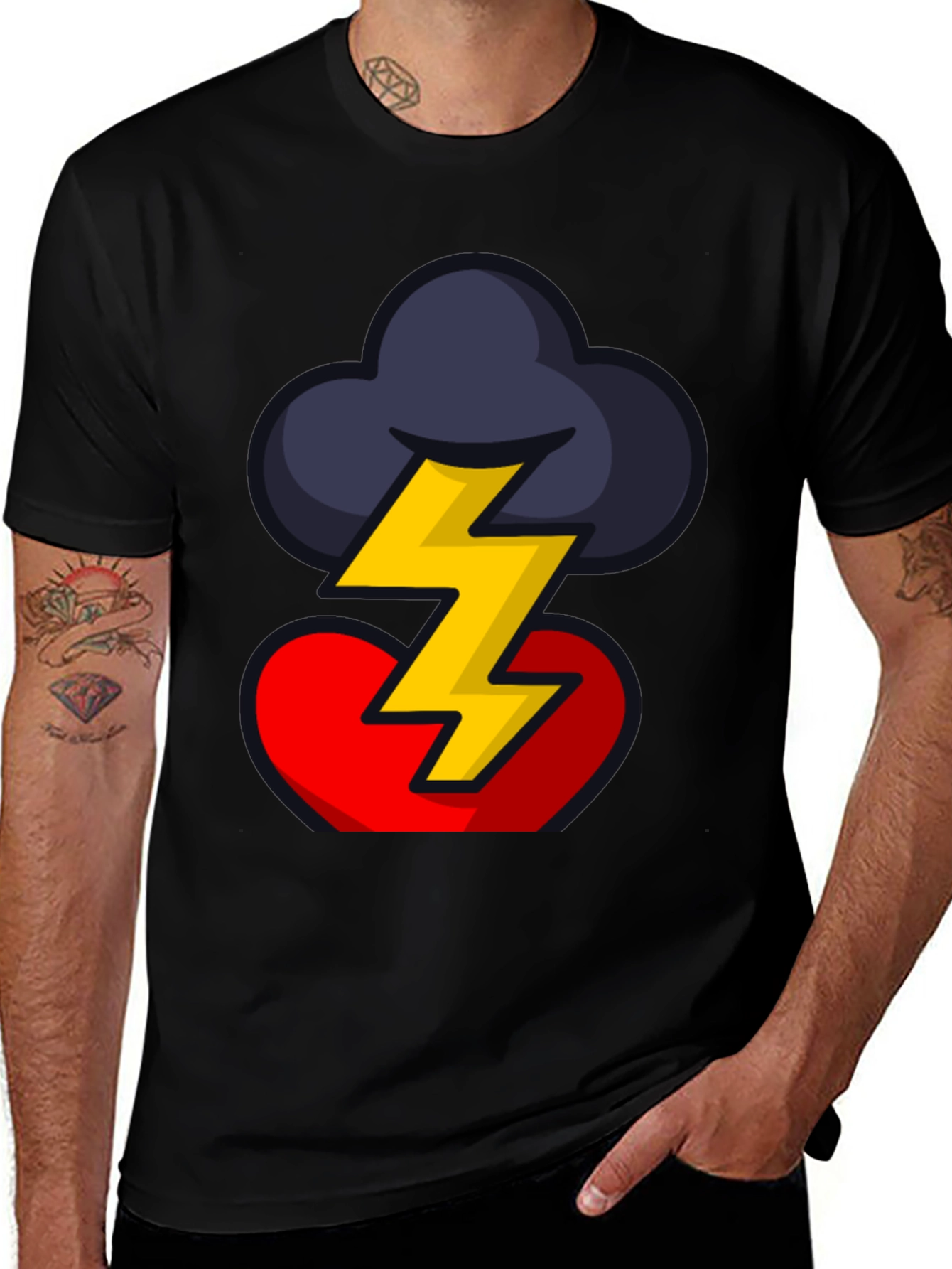 Stormy Heart Graphic Tee - Bold Design
