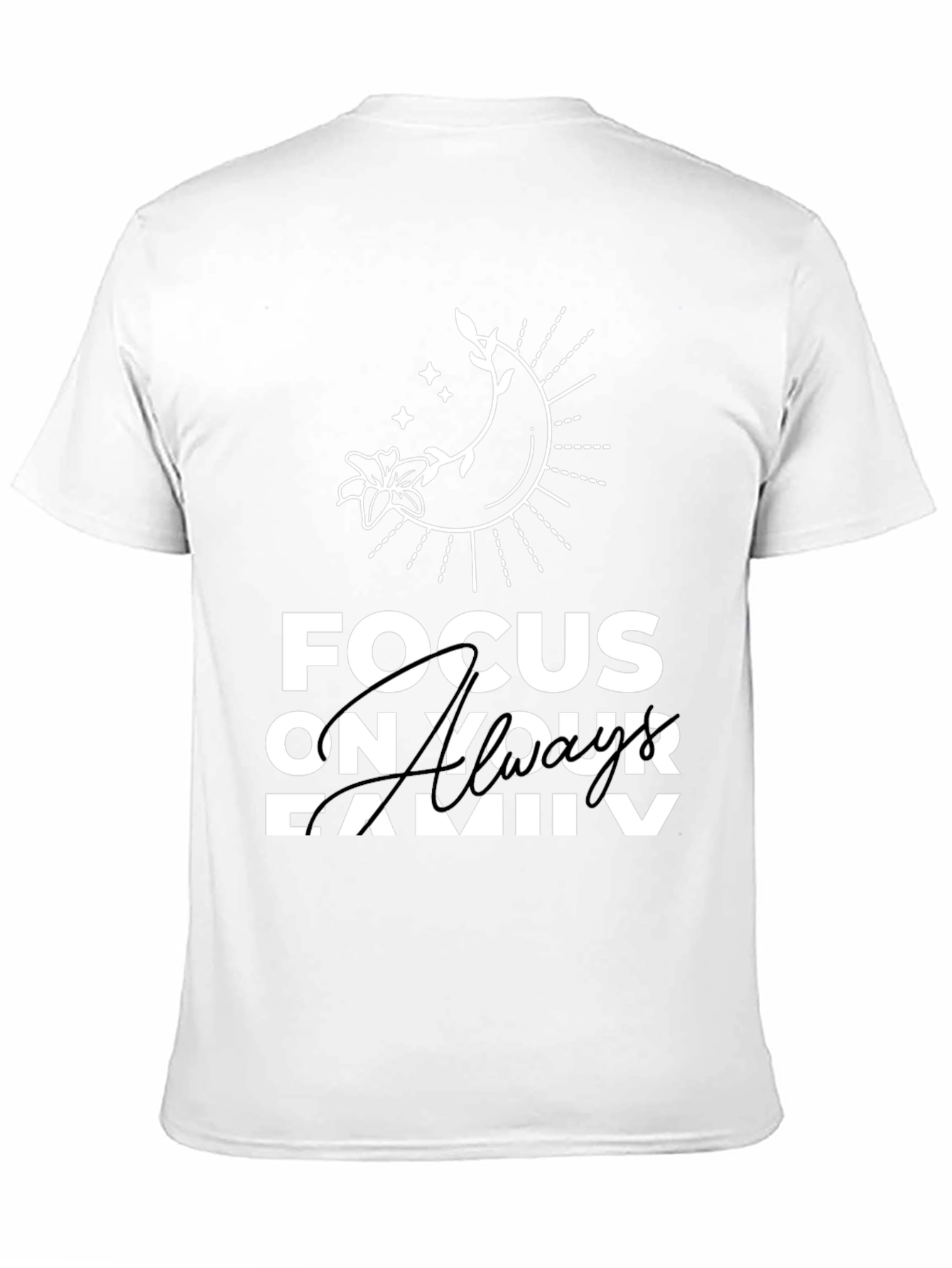 Focus On Your Family Graphic T-Shirt - Black