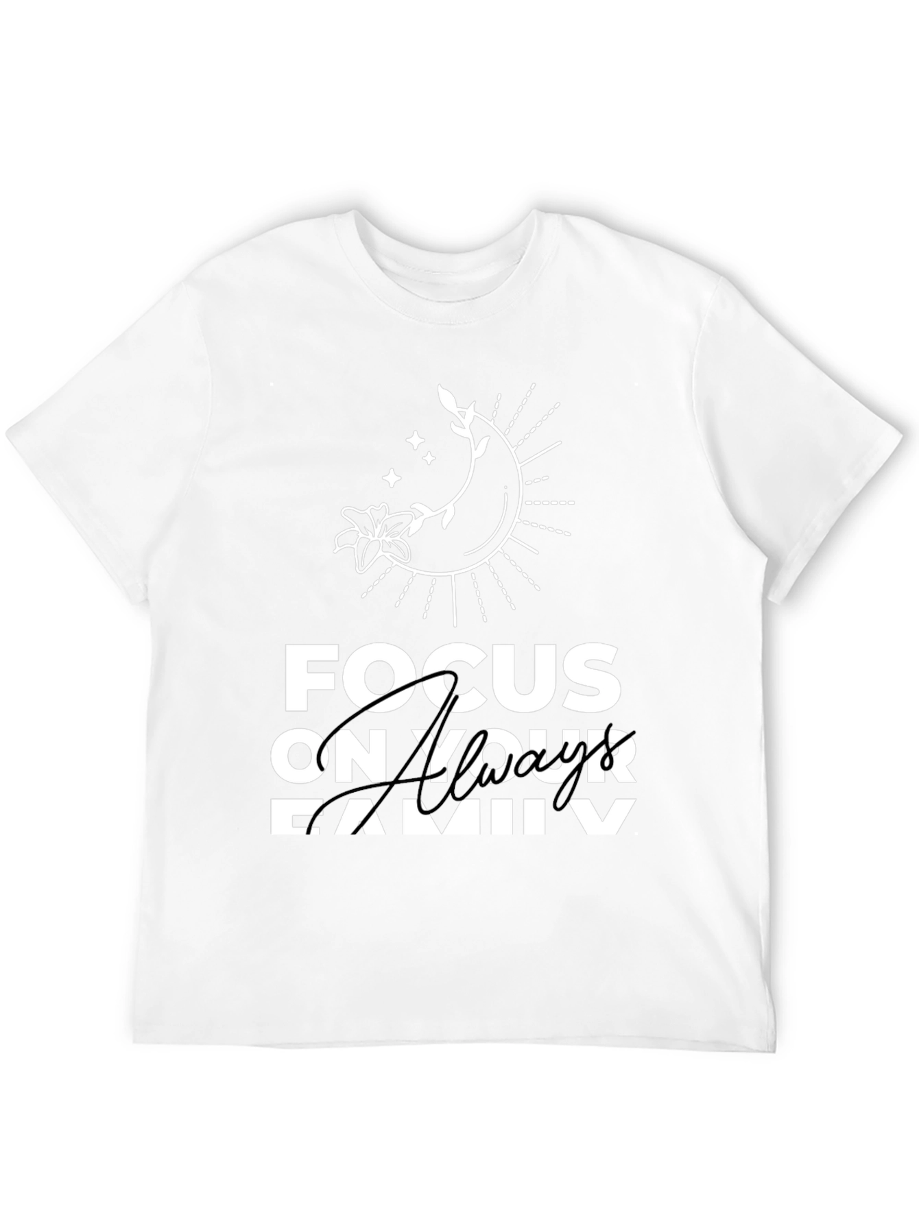 Focus On Your Family Graphic T-Shirt - Black