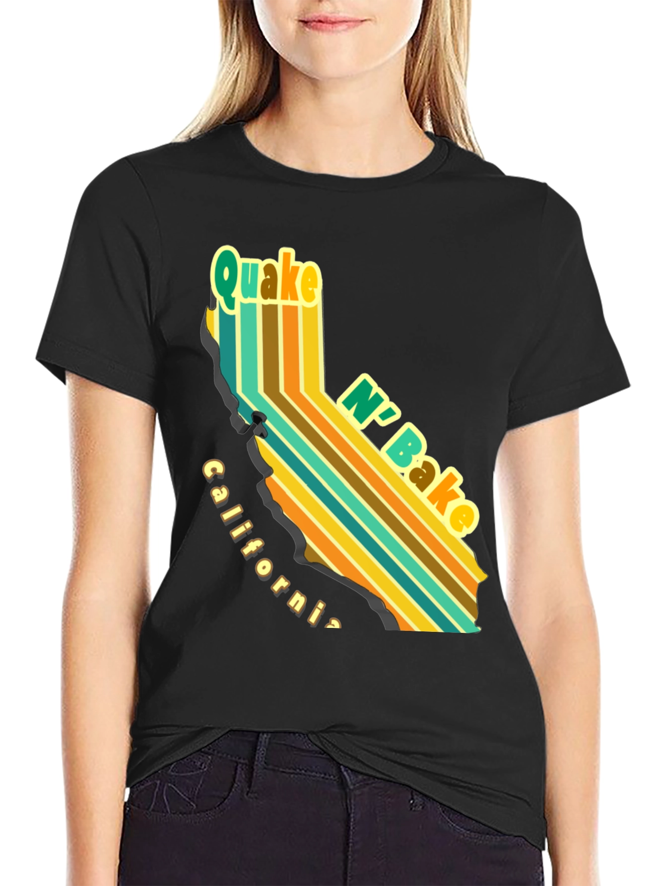 Quake N Bake California T-Shirt - Retro Style
