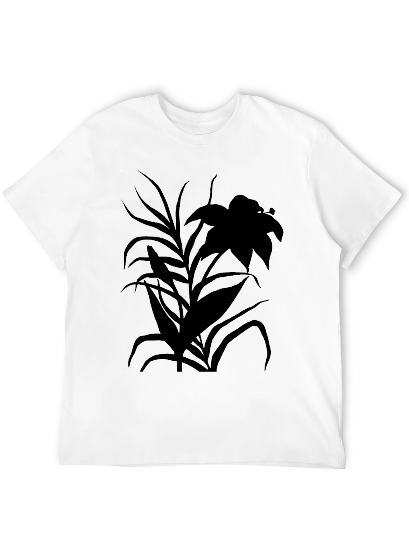 Floral Silhouette Black T-Shirt