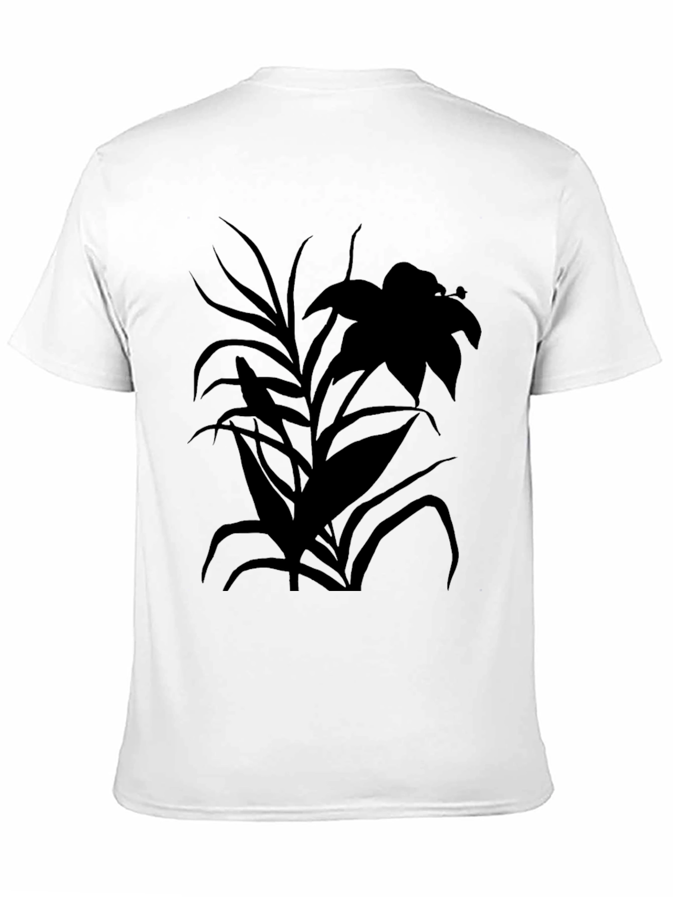 Floral Silhouette Black T-Shirt