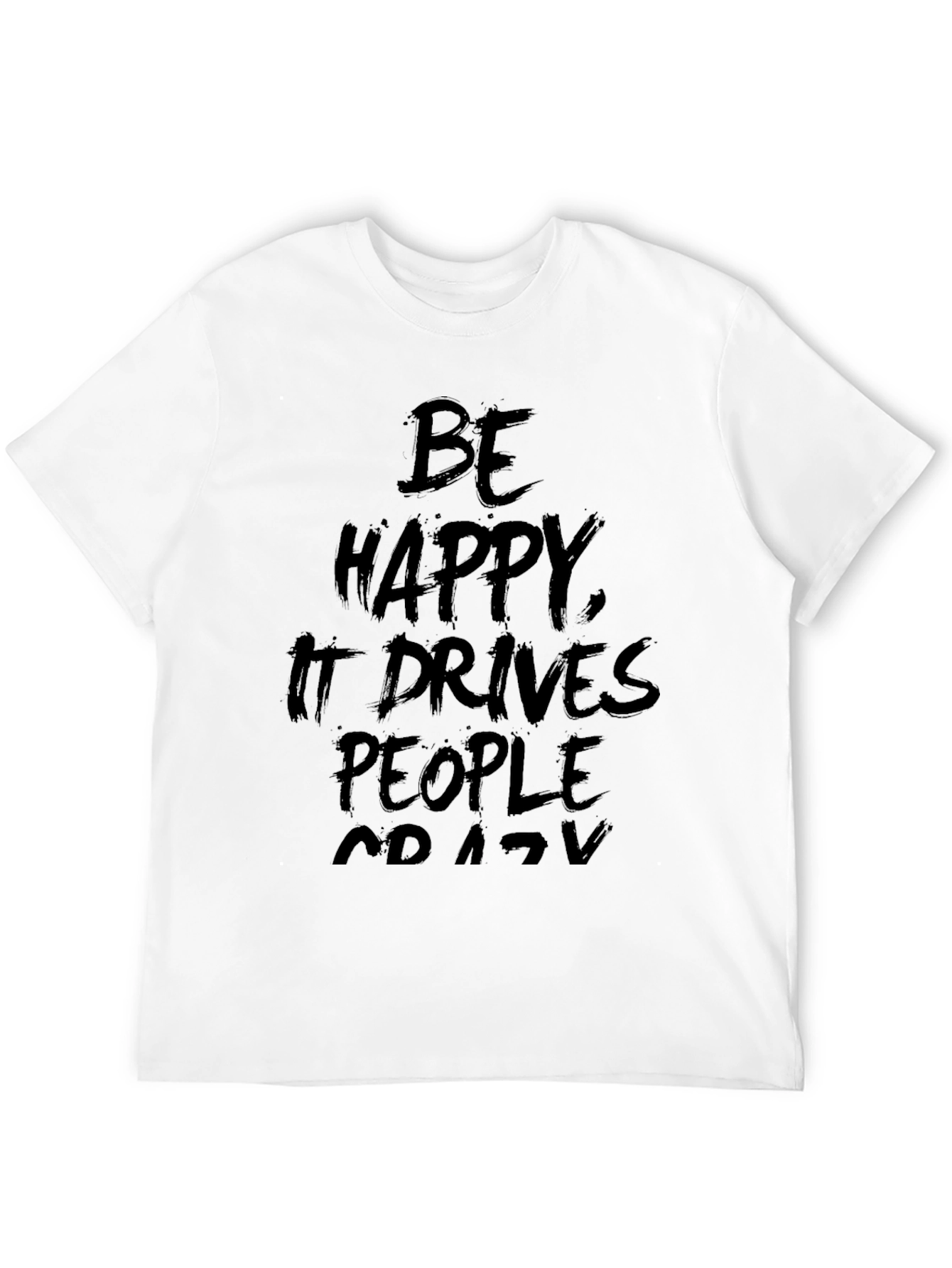 Be Happy Graphic Tee - Black T-Shirt