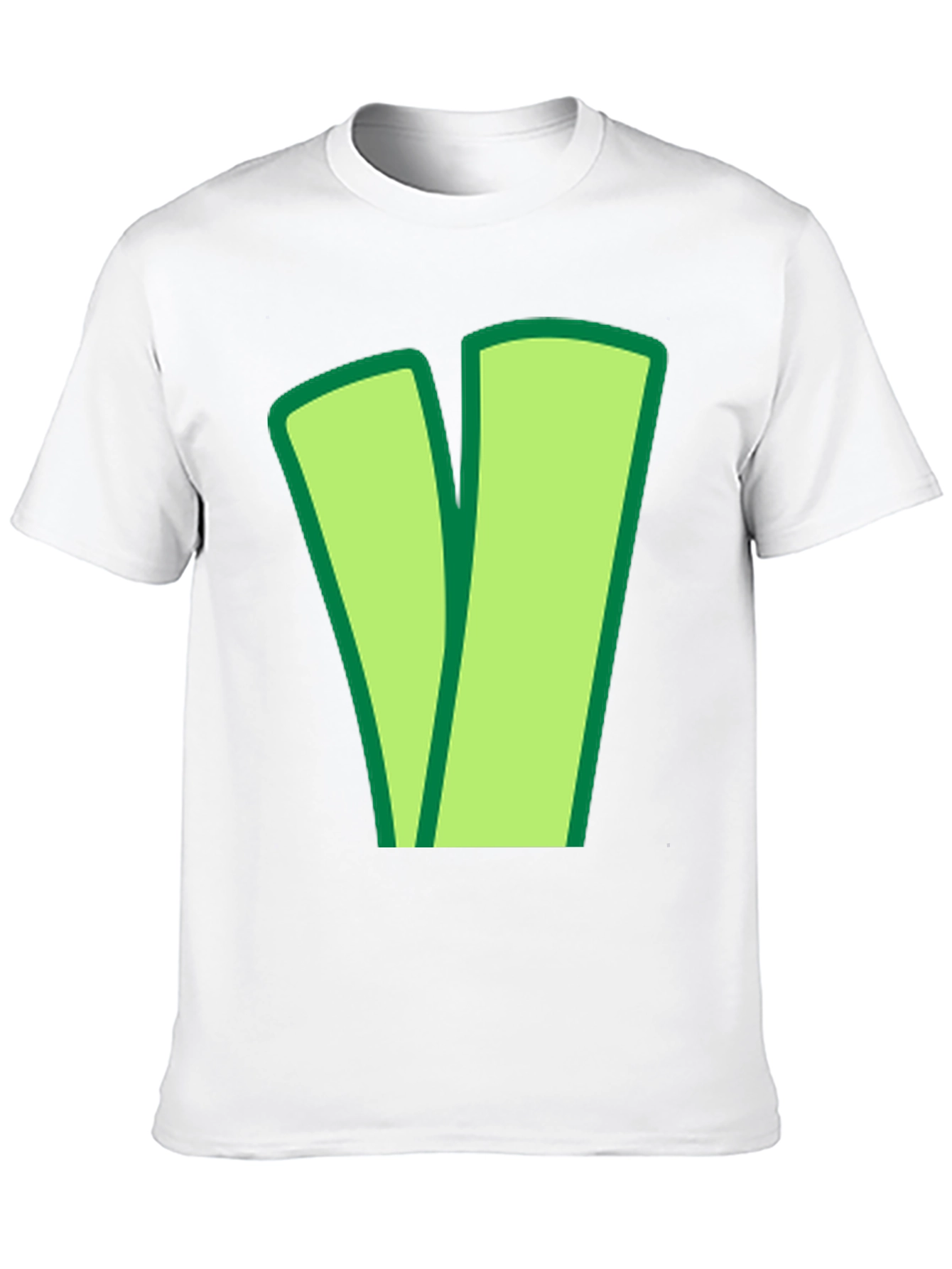 Green V Black Cotton Tee - Casual Style