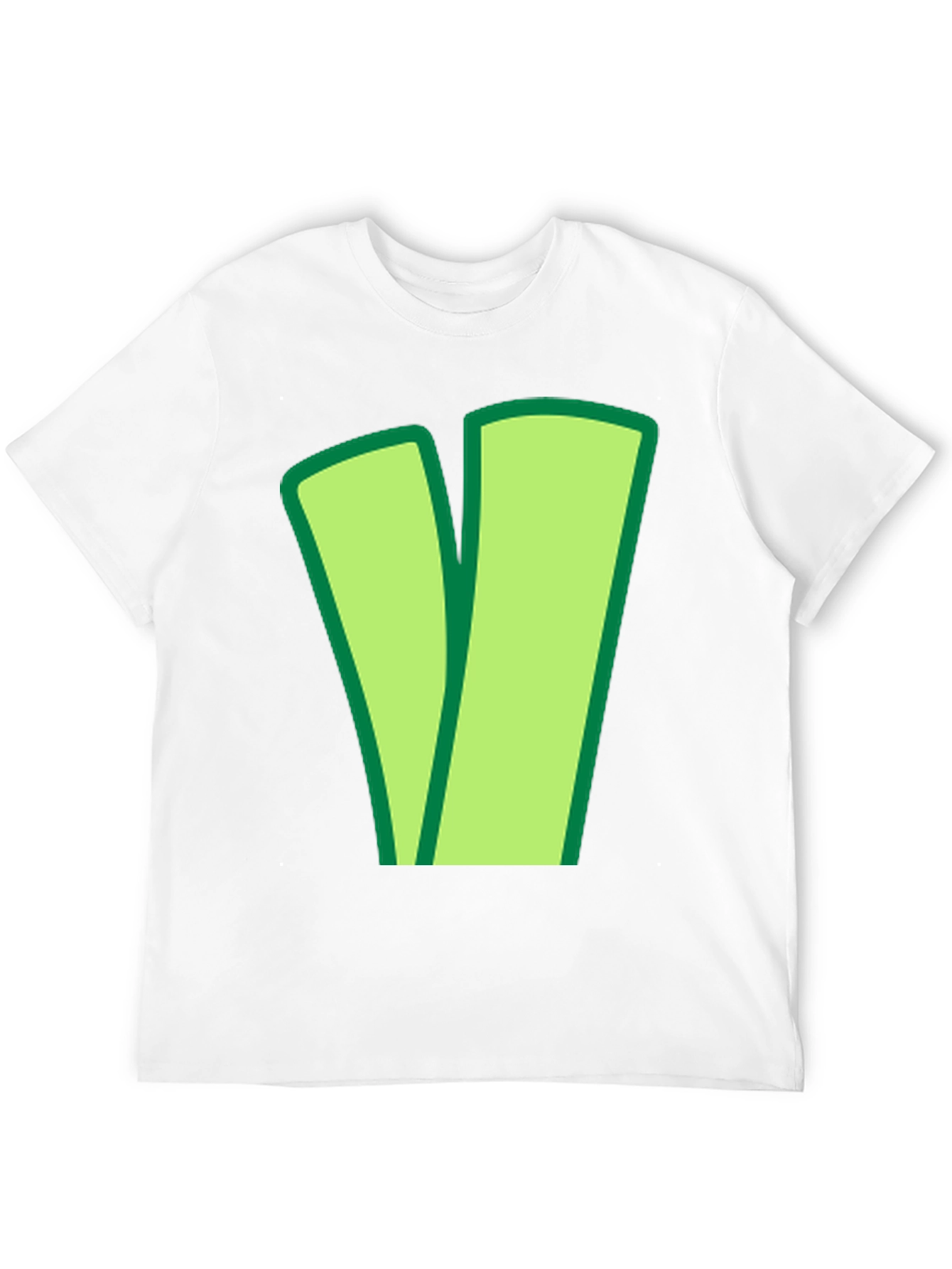 Green V Black Cotton Tee - Casual Style