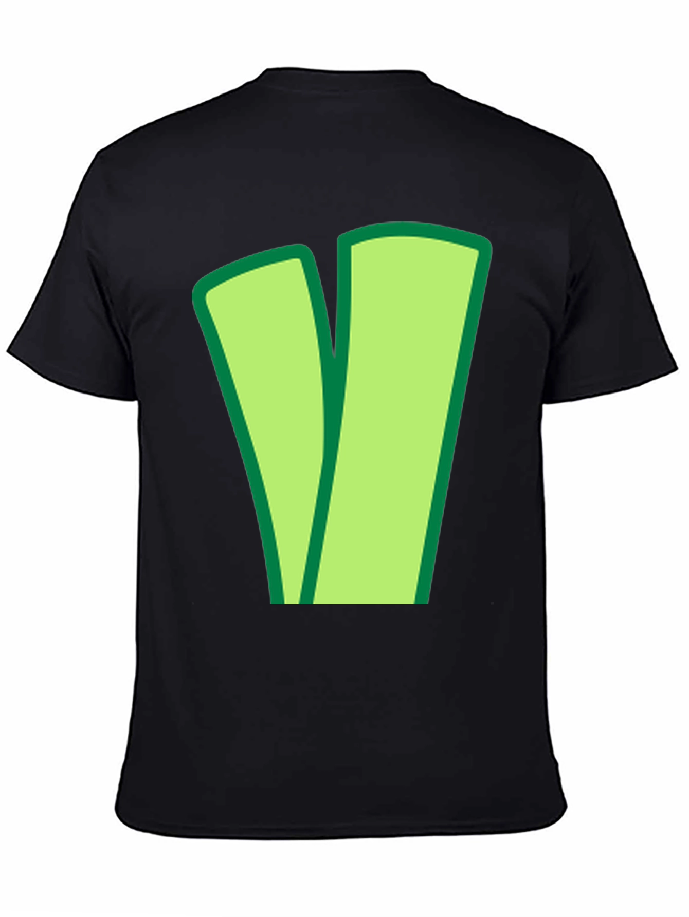 Green V Black Cotton Tee - Casual Style