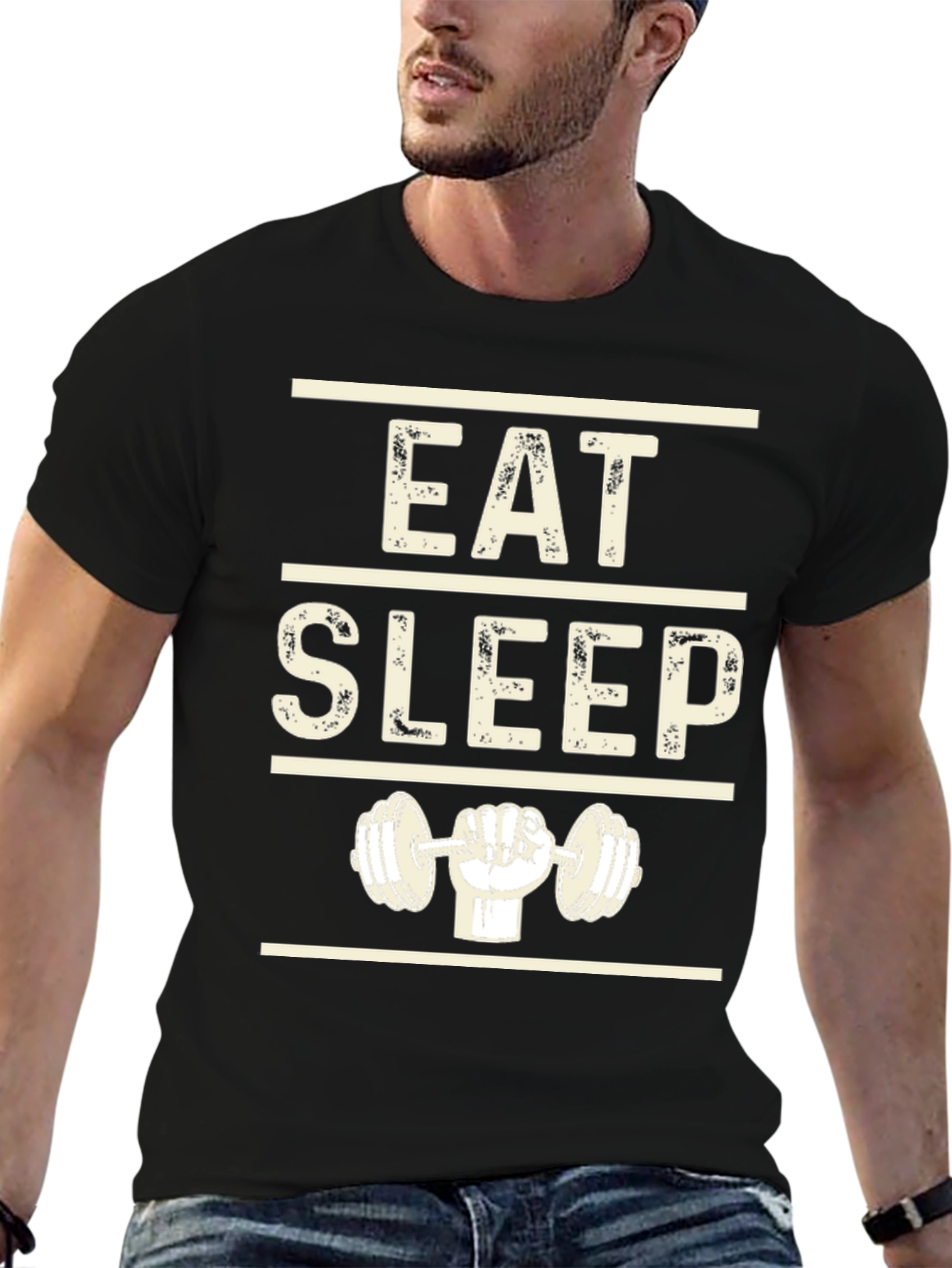 Eat Sleep Lift Black Graphic T-Shirt