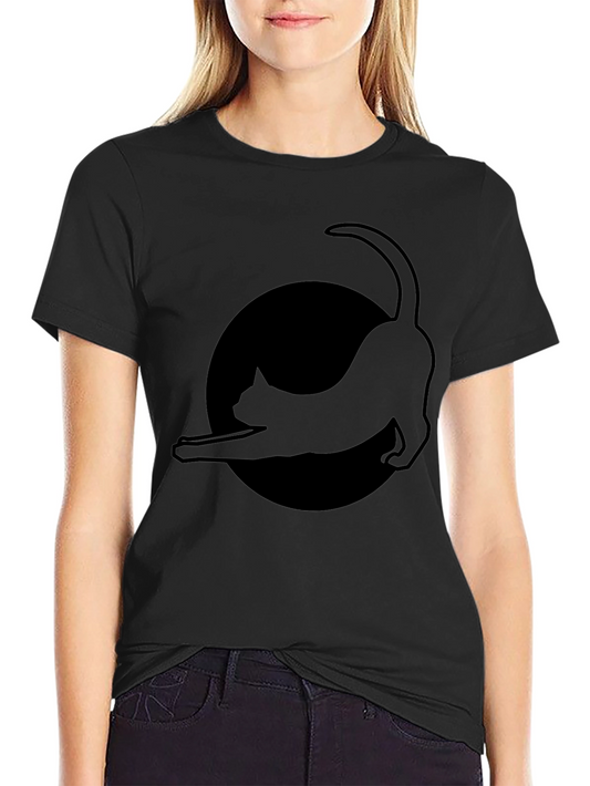 Black Cat Silhouette Graphic Tee - Unisex