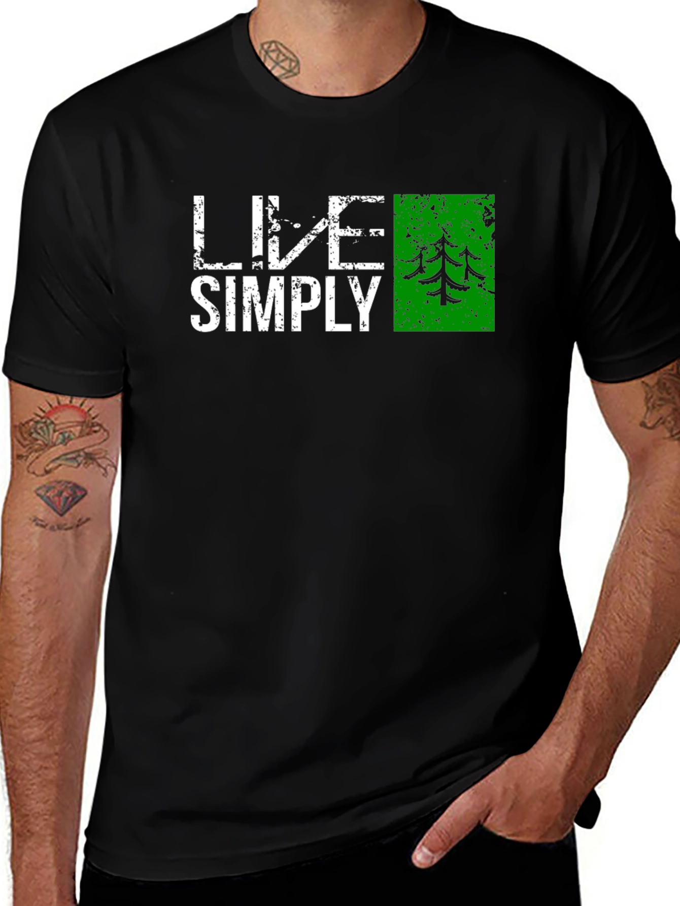 Live Simply Nature T-Shirt - Black