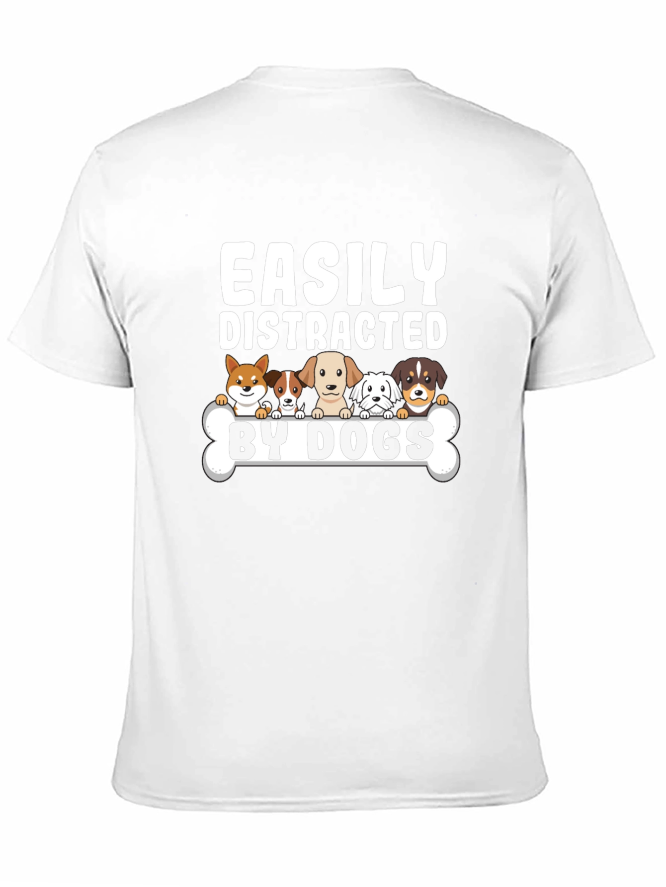 Easily Distracted By Dogs Black Graphic T-Shirt