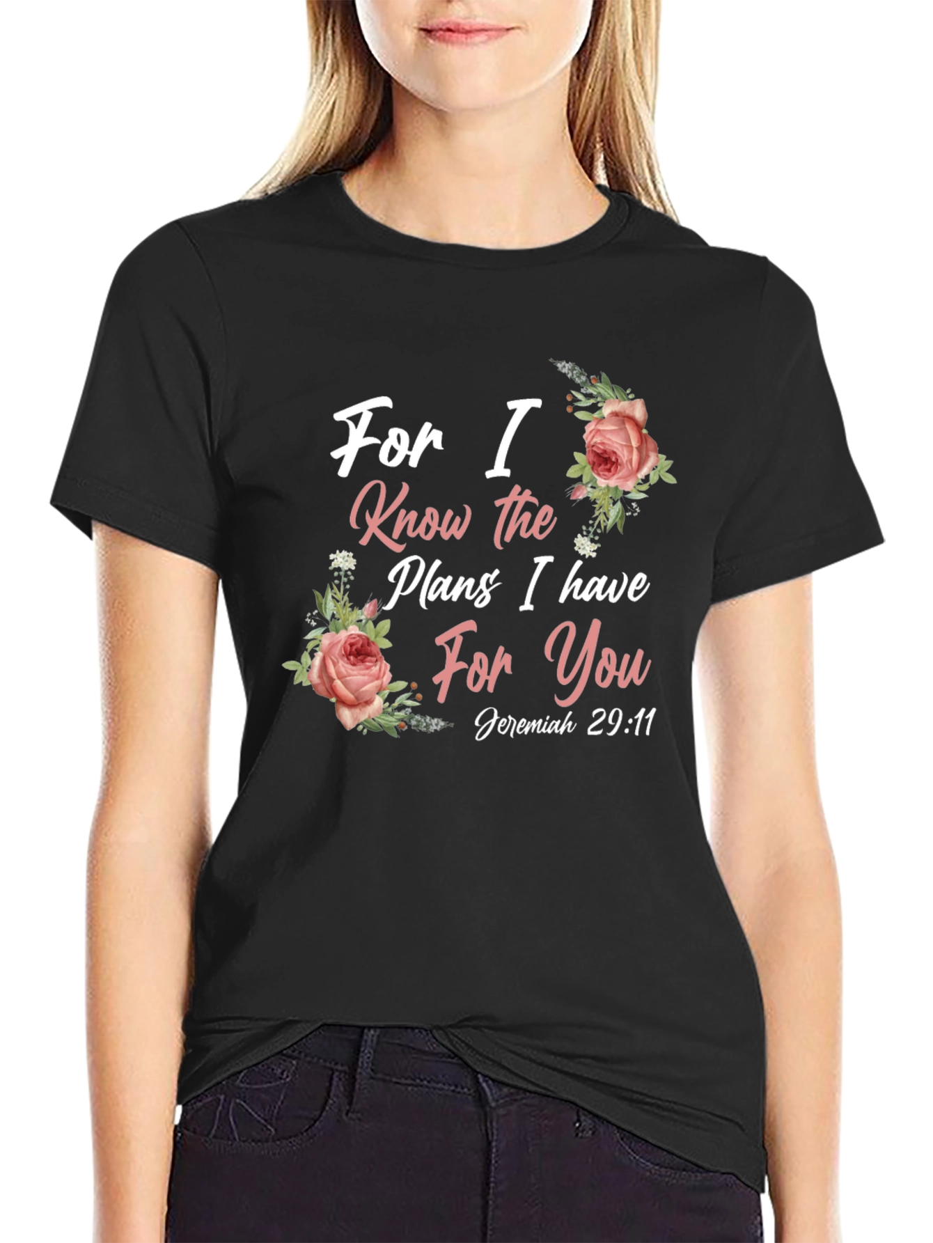 Faith-Inspired T-Shirt: Jeremiah 29:11 Floral Design