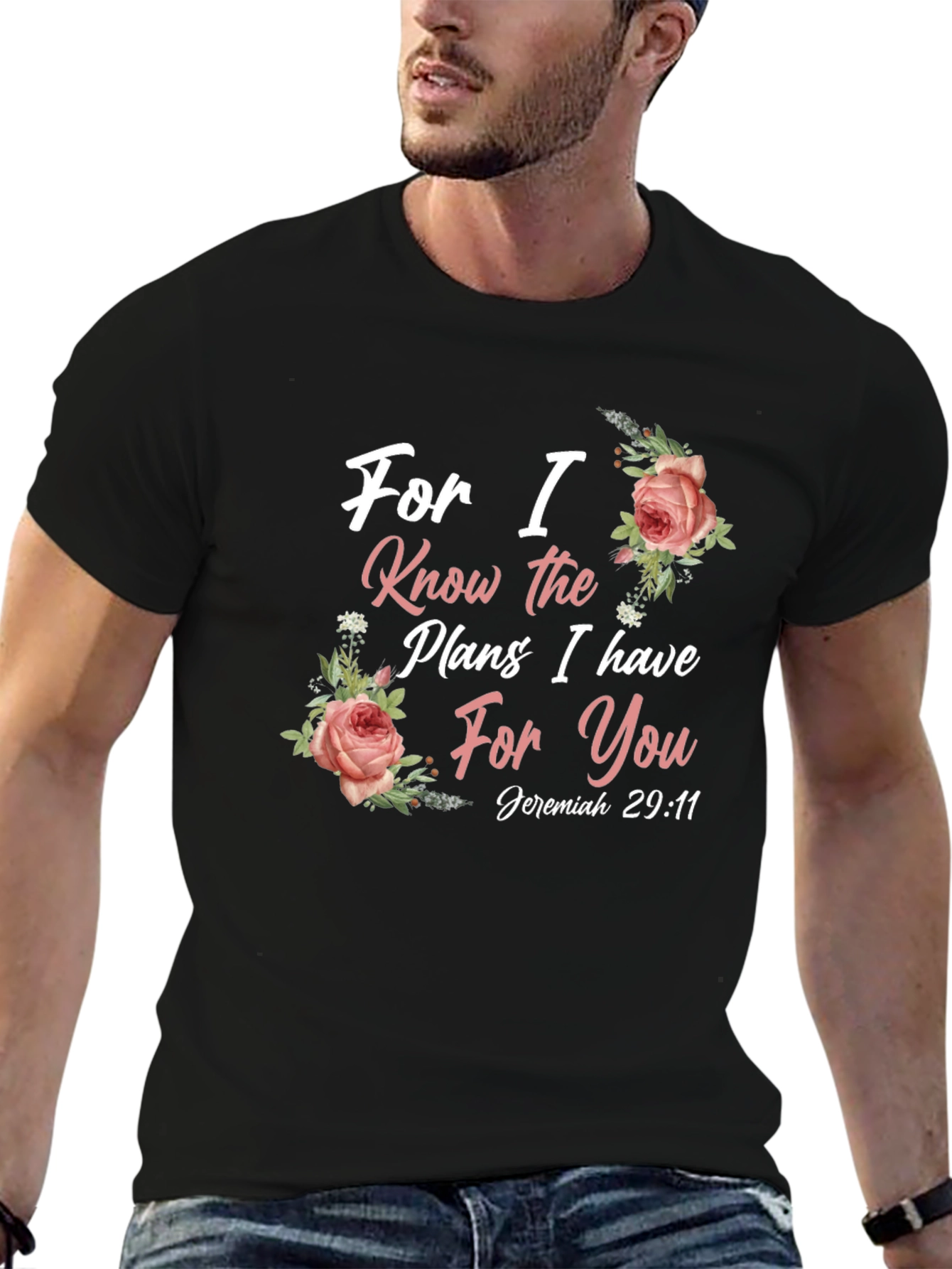 Faith-Inspired T-Shirt: Jeremiah 29:11 Floral Design