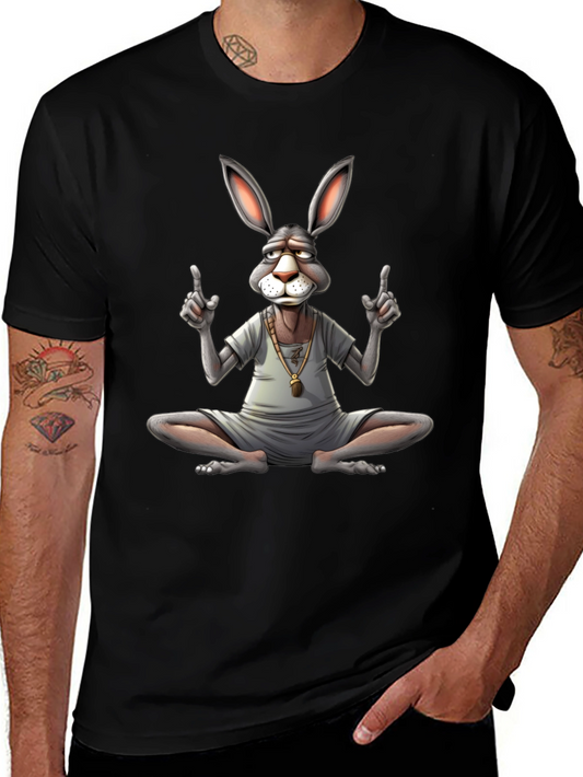 Enlightened Rabbit Tee - Meditating Hare T-Shirt