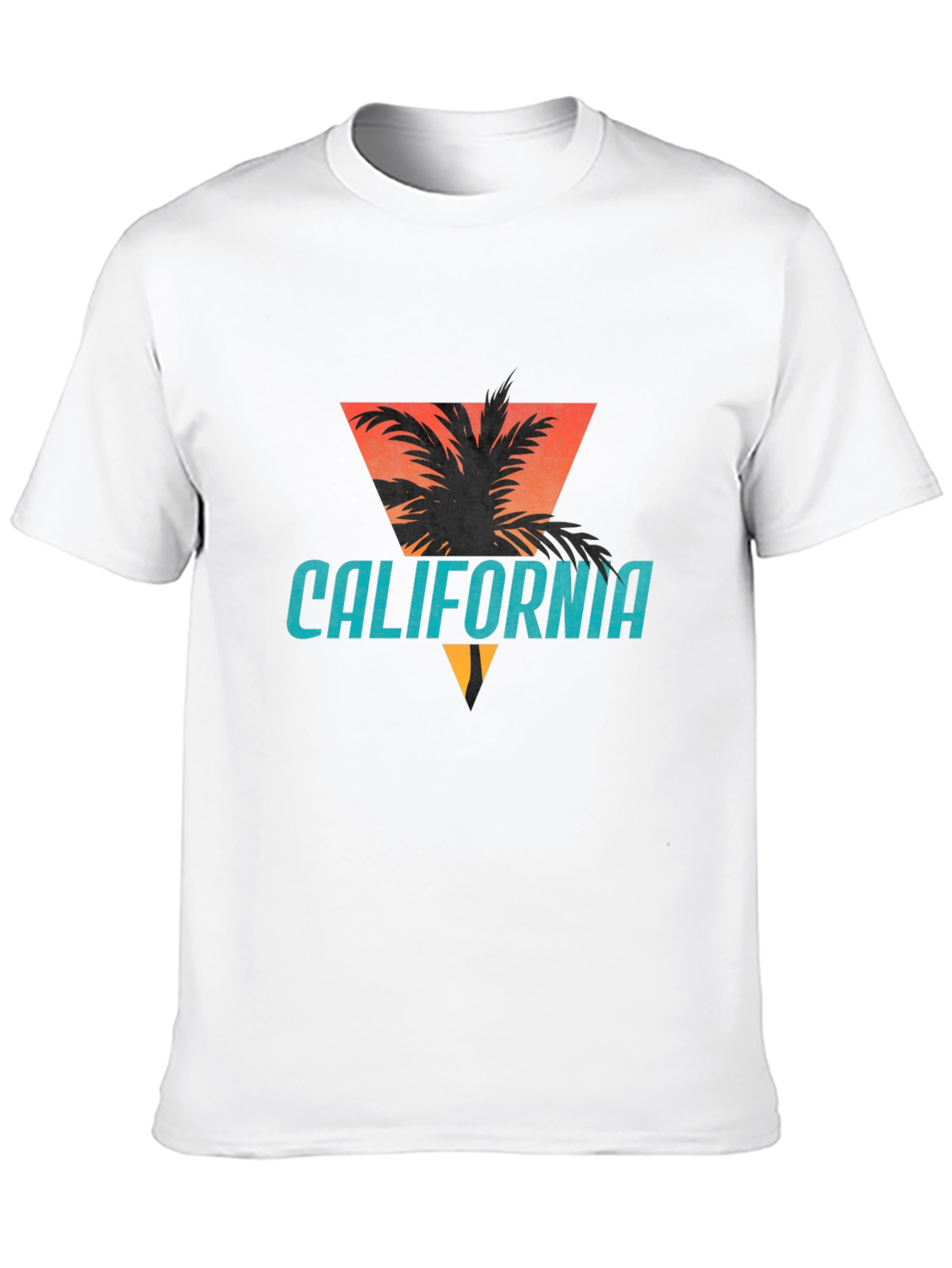 California Graphic Tee - Palm Tree Sunset Design