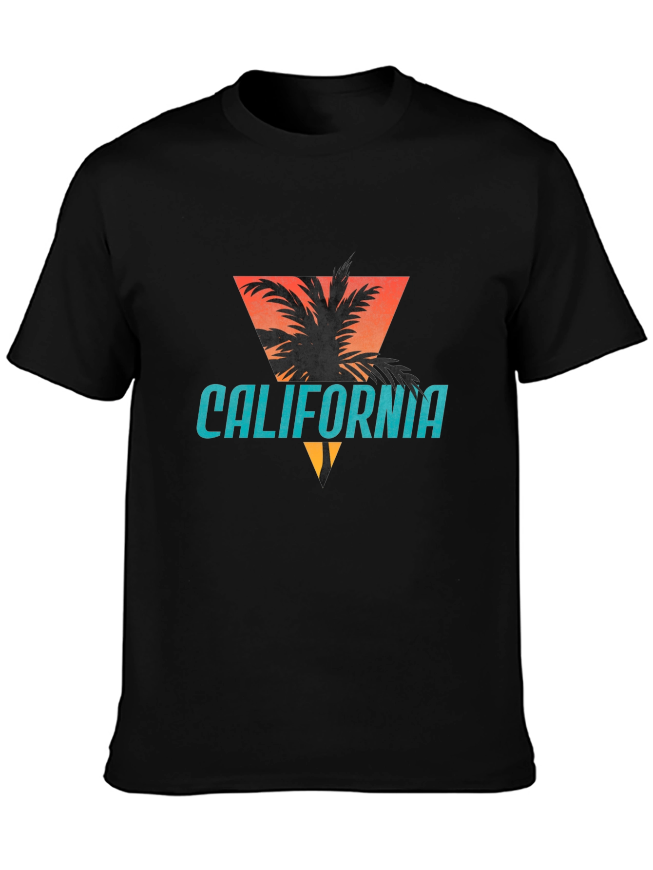 California Graphic Tee - Palm Tree Sunset Design