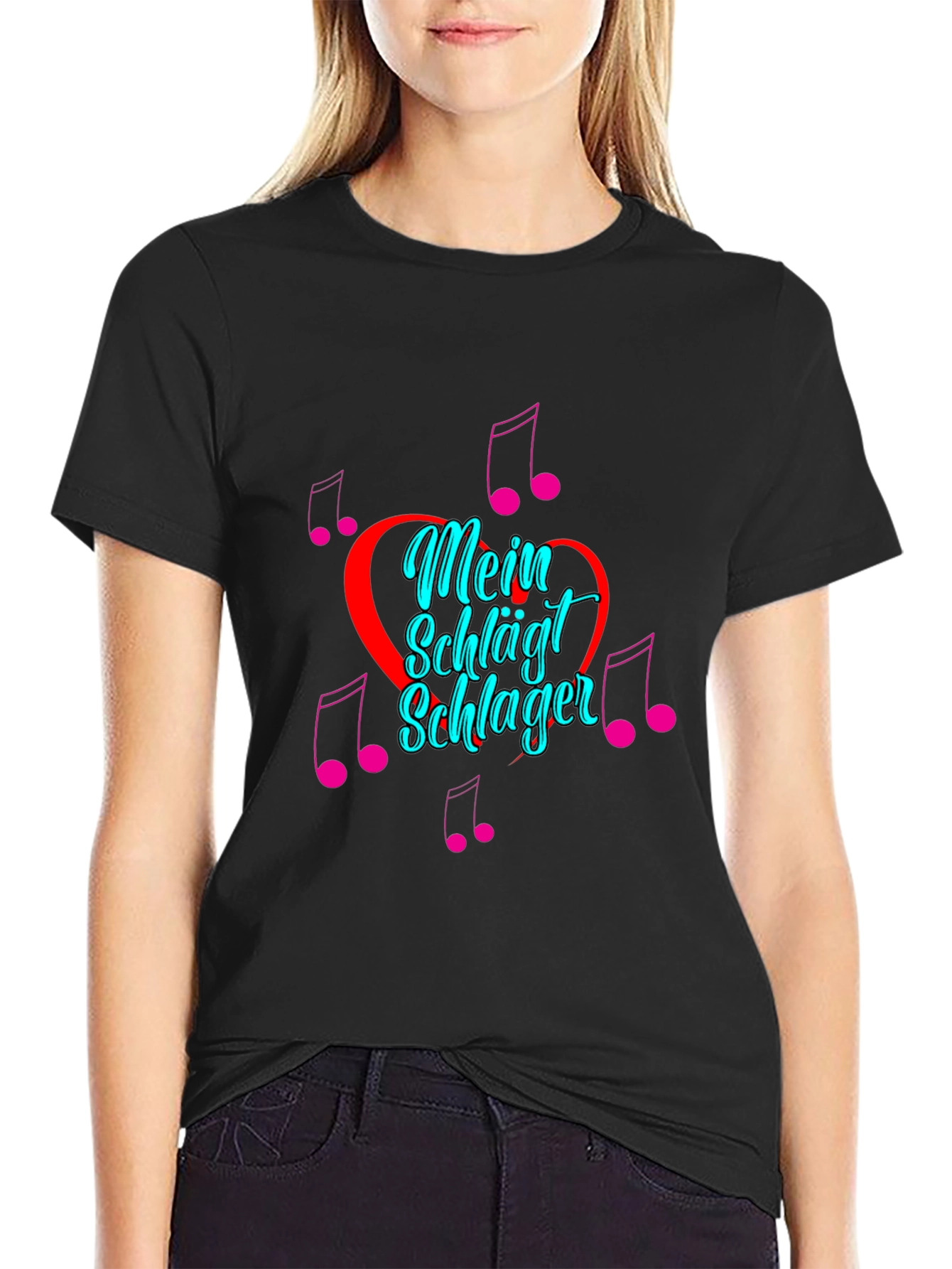 Mein Schlager Heartbeat Graphic Tee - Black
