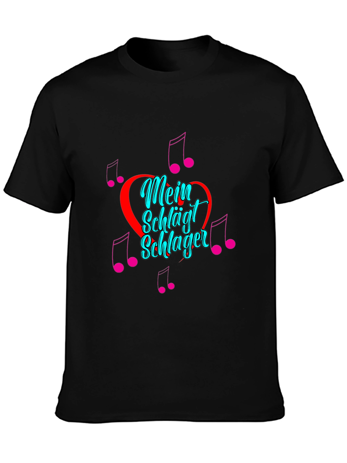 Mein Schlager Heartbeat Graphic Tee - Black