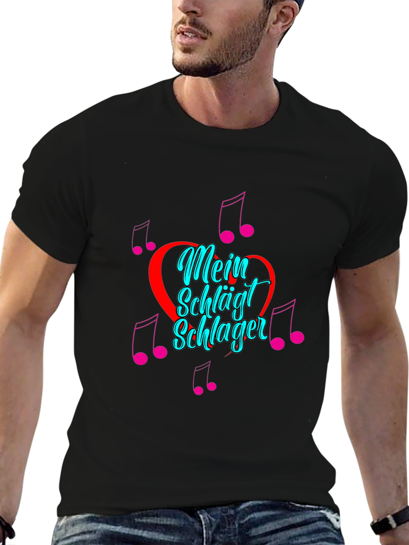 Mein Schlager Heartbeat Graphic Tee - Black