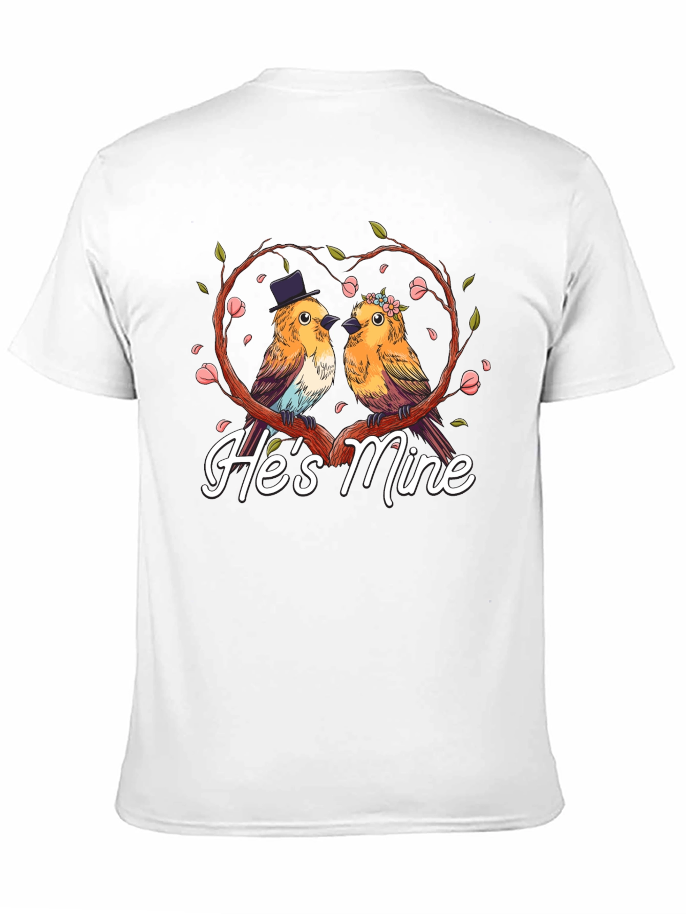 Hes Mine Couple Birds Graphic Tee