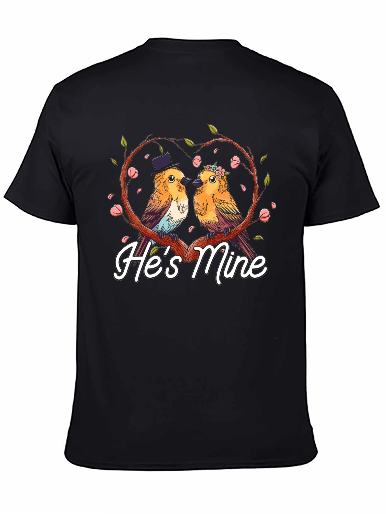 Hes Mine Couple Birds Graphic Tee