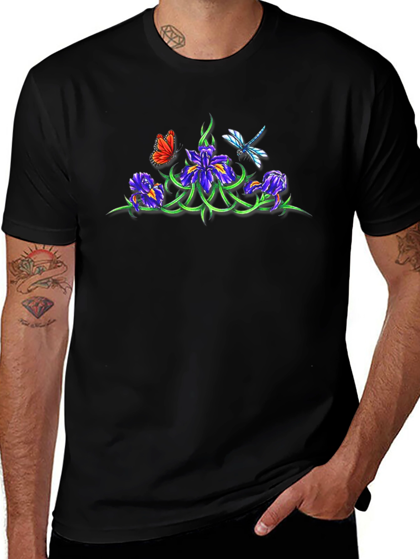 Floral Butterfly Dragonfly T-Shirt