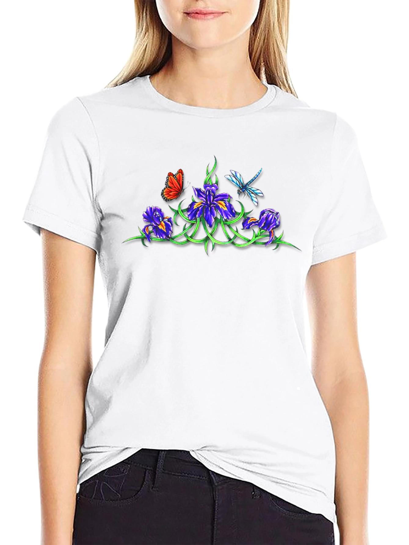 Floral Butterfly Dragonfly T-Shirt