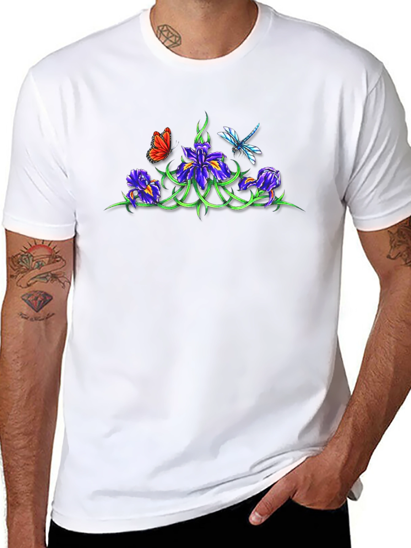 Floral Butterfly Dragonfly T-Shirt