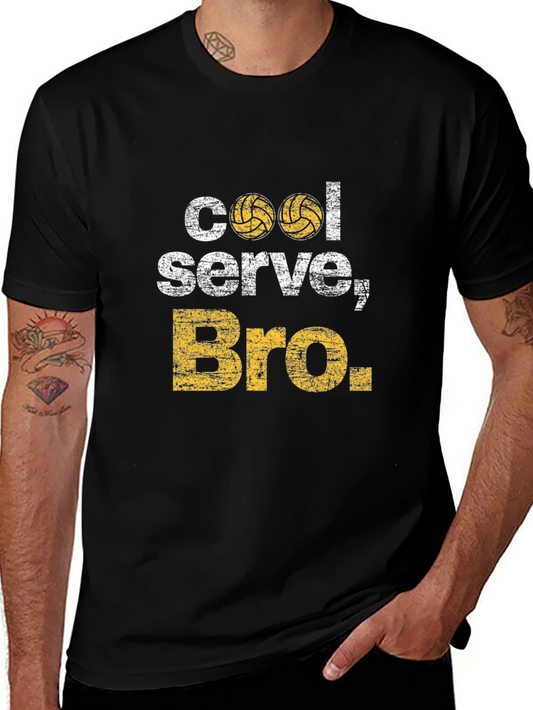 Cool Serve Bro Volleyball Graphic T-Shirt