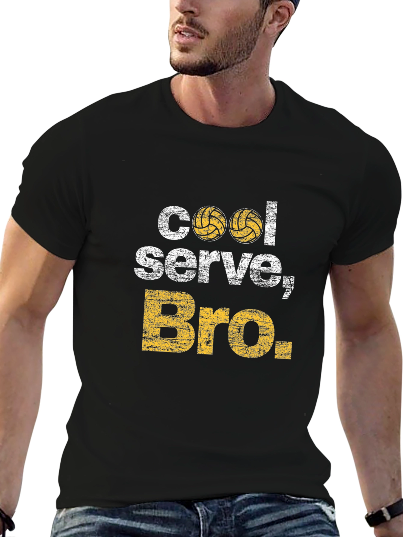Cool Serve Bro Volleyball Graphic T-Shirt