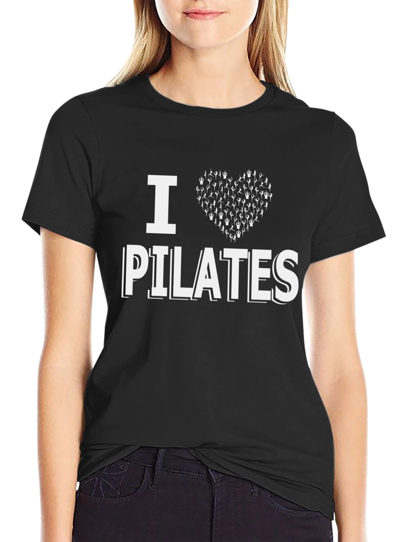 I Love Pilates T-Shirt - Yoga Heart Design