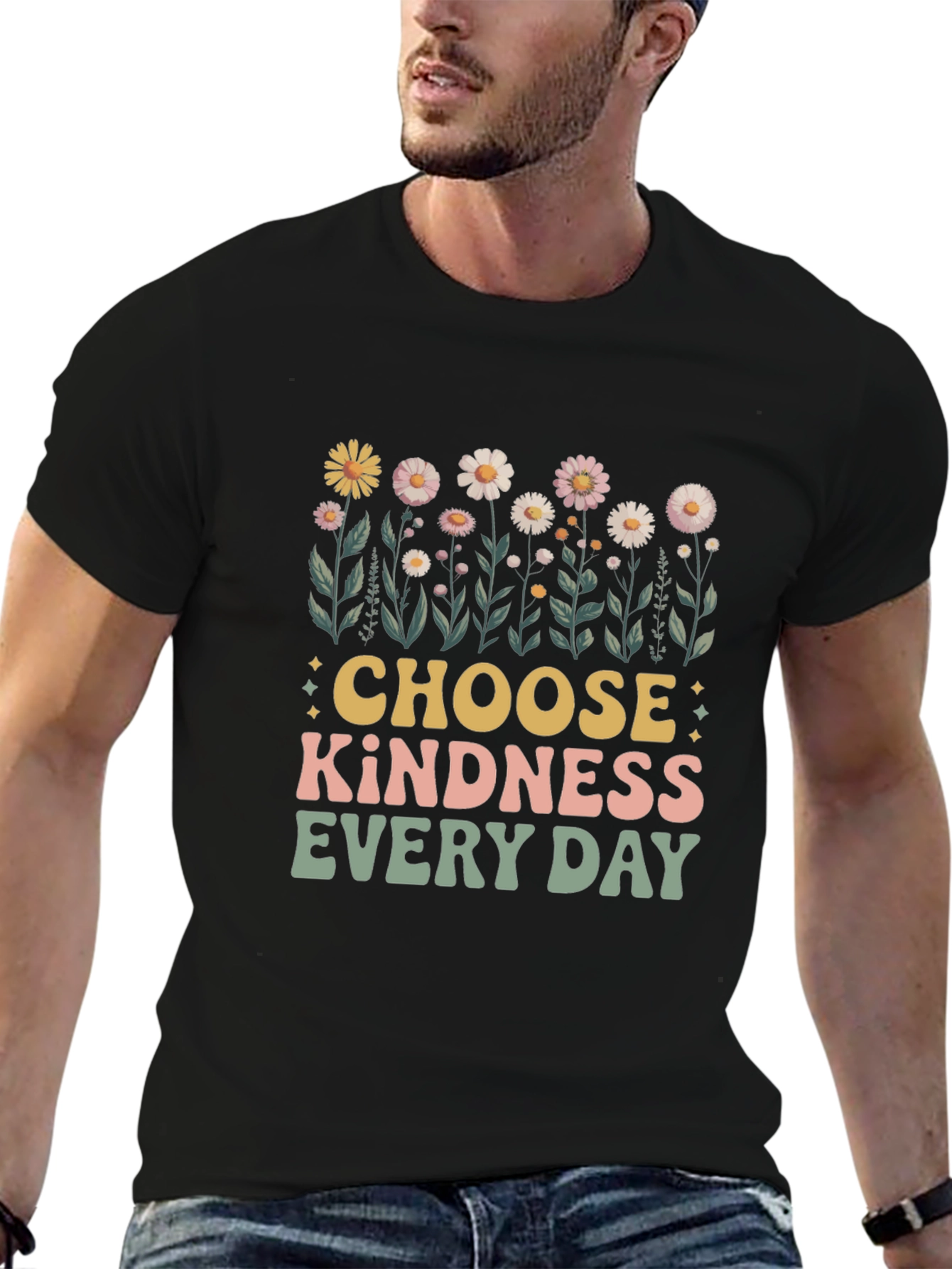 Choose Kindness T-Shirt - Retro Floral Design