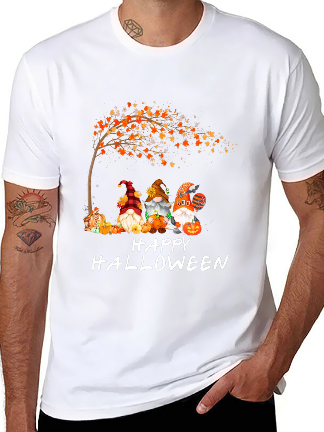 Halloween Gnomes Graphic Tee - Spooky Season Shirt