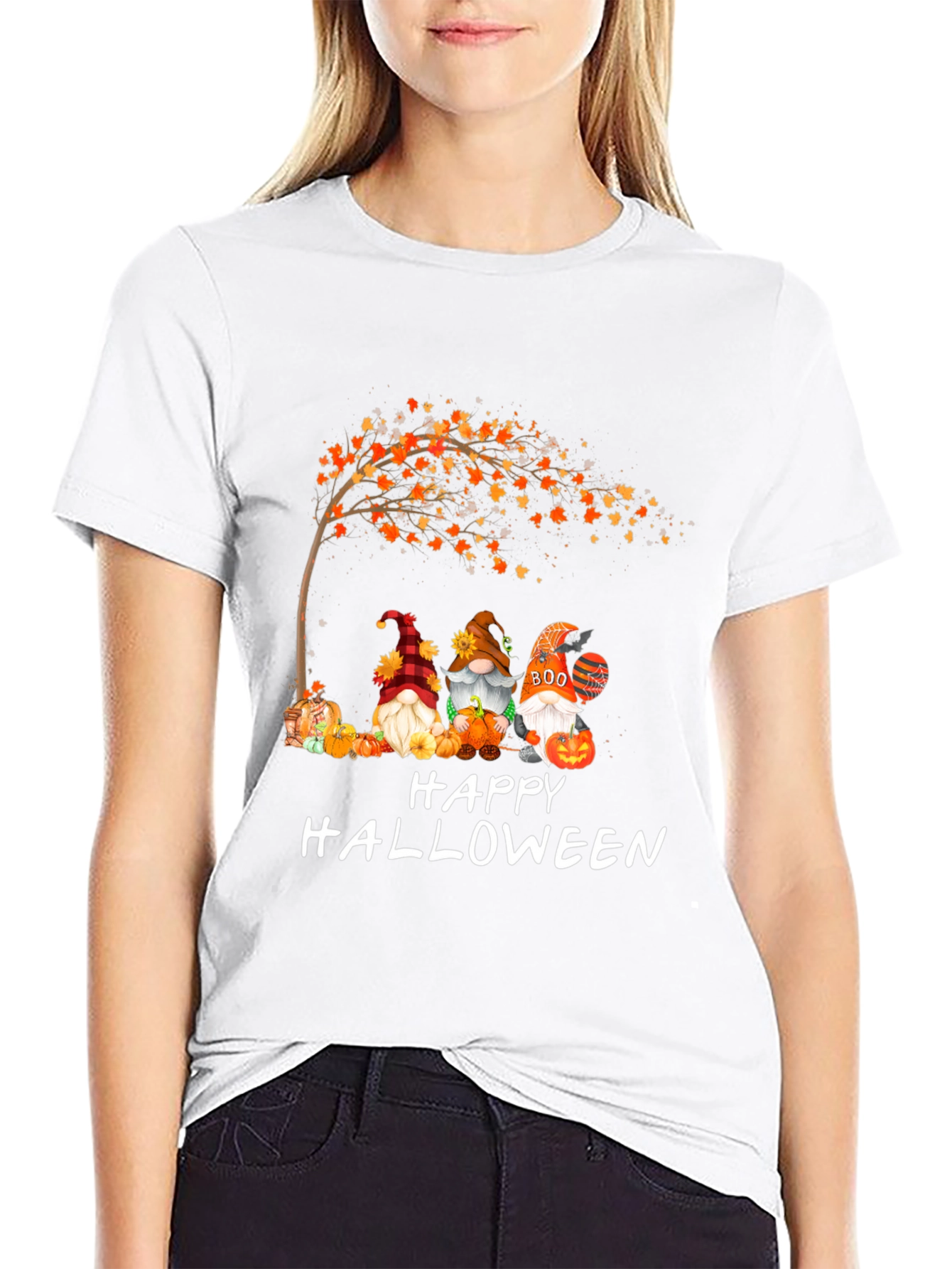 Halloween Gnomes Graphic Tee - Spooky Season Shirt