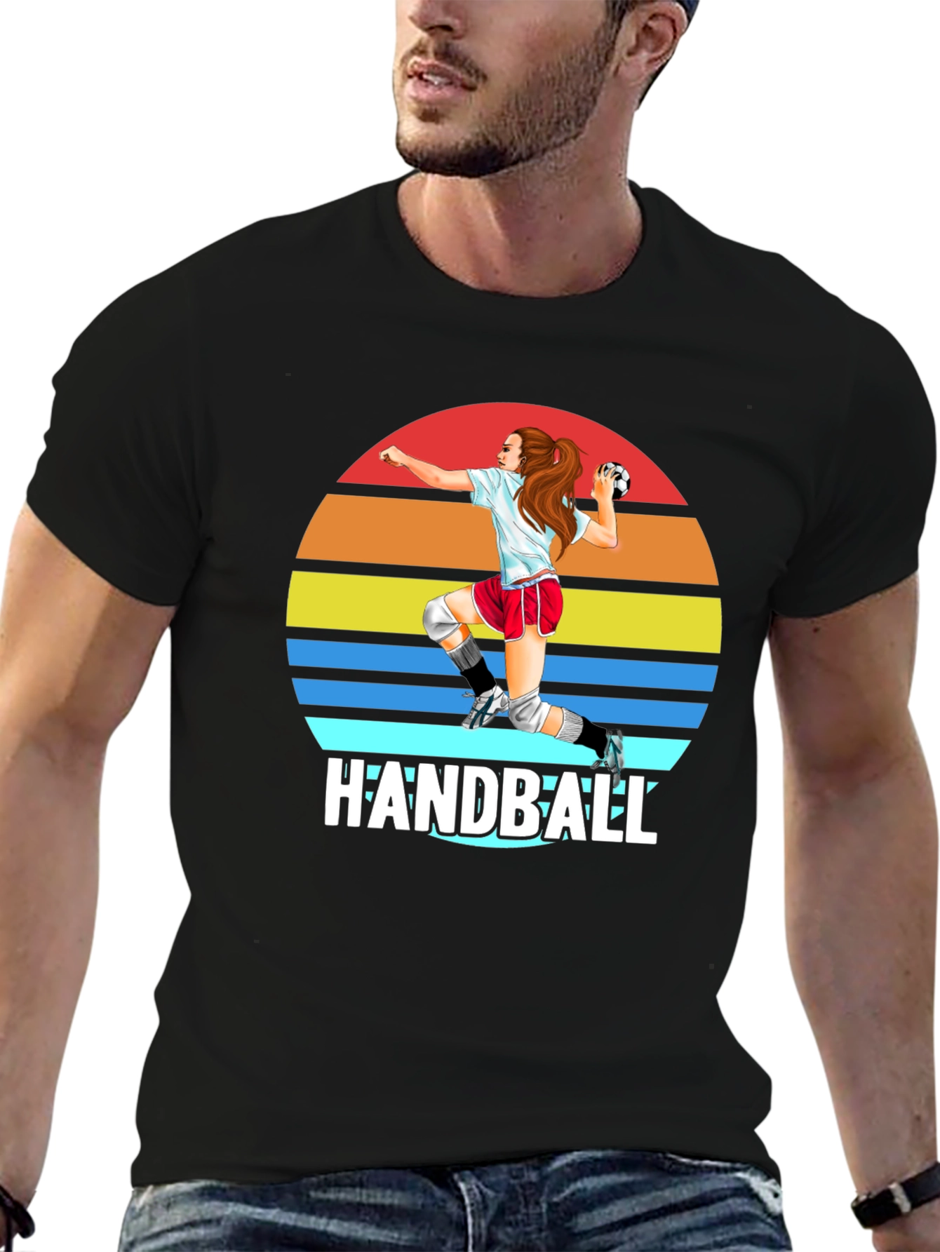 Handball Sunset Graphic T-Shirt