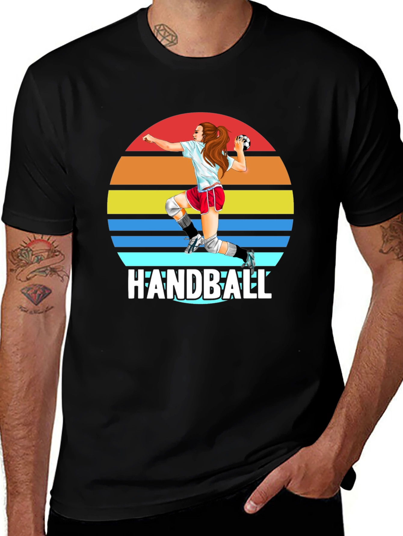 Handball Sunset Graphic T-Shirt