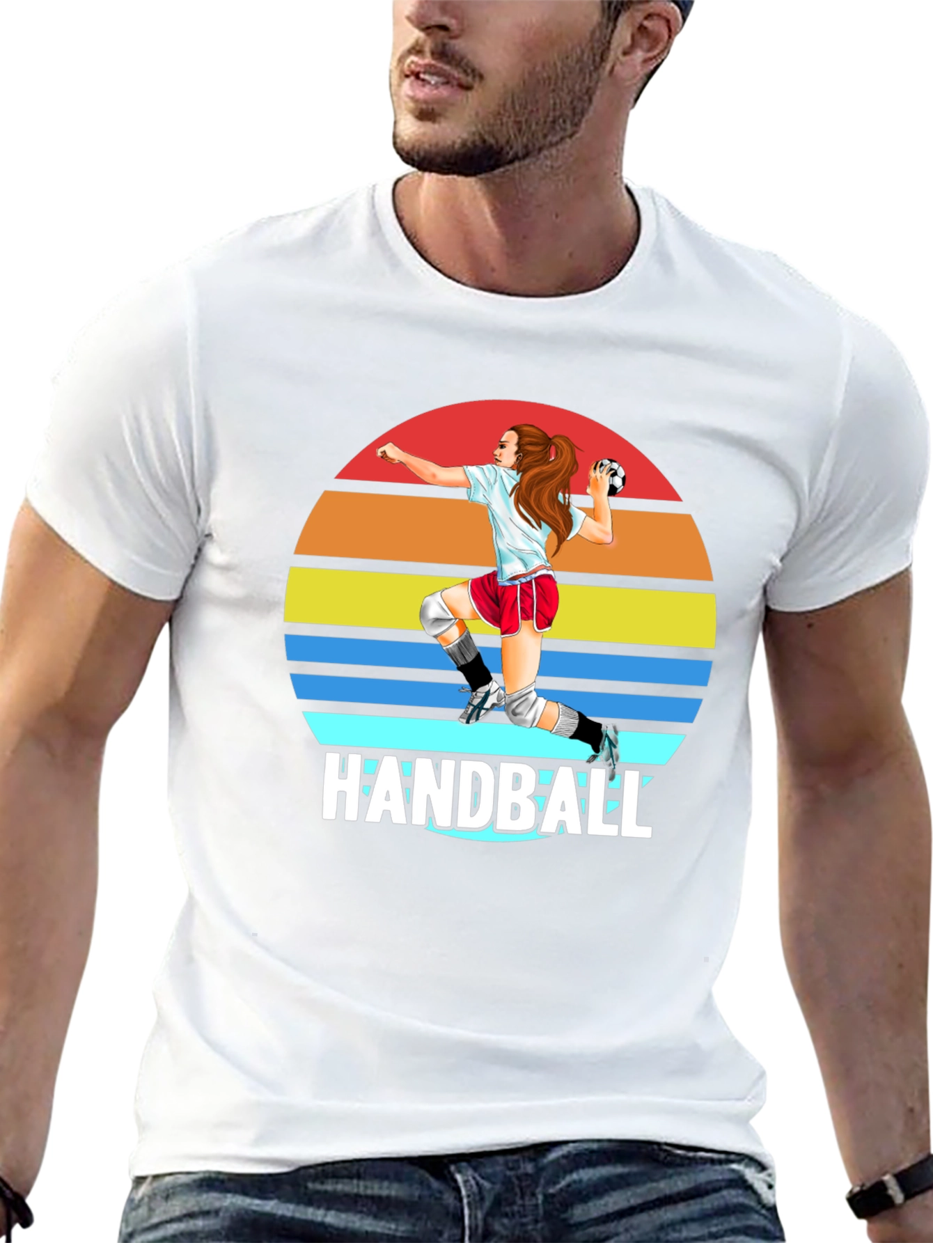 Handball Sunset Graphic T-Shirt