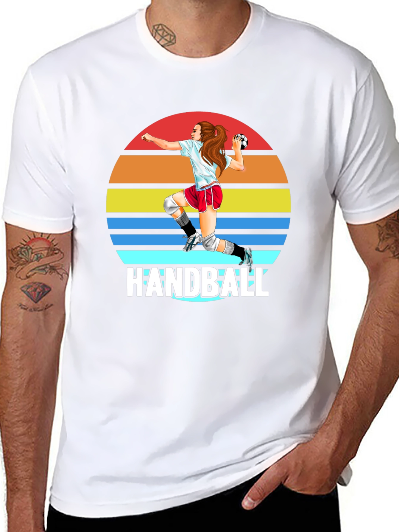 Handball Sunset Graphic T-Shirt