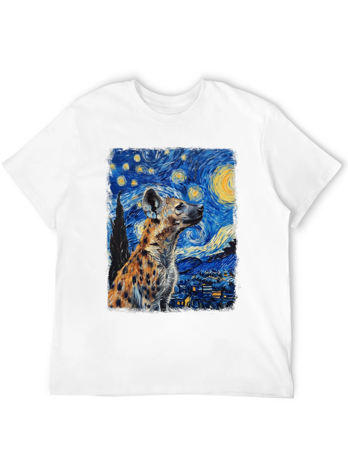 Hyena Starry Night T-Shirt | Unique Art Tee