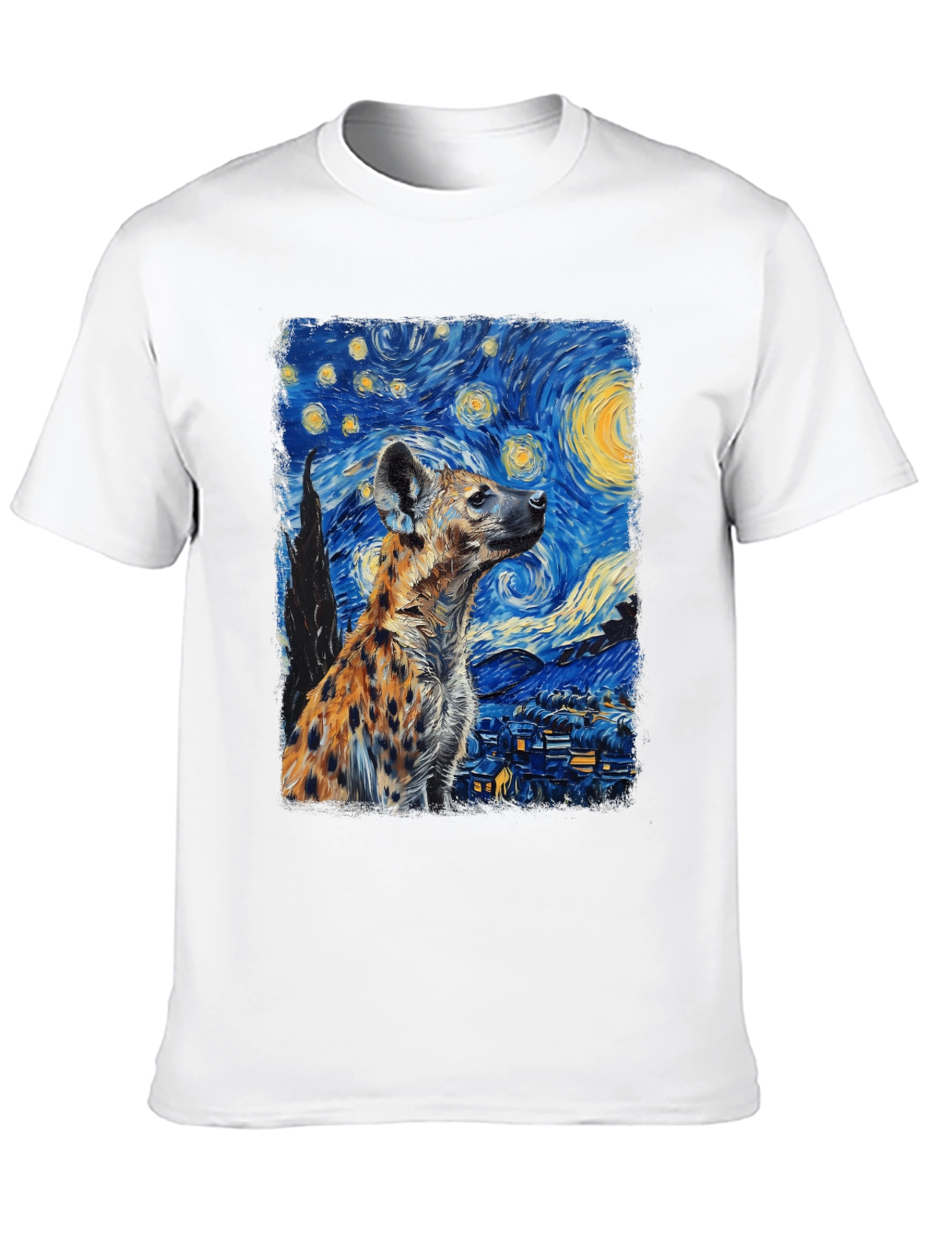 Hyena Starry Night T-Shirt | Unique Art Tee